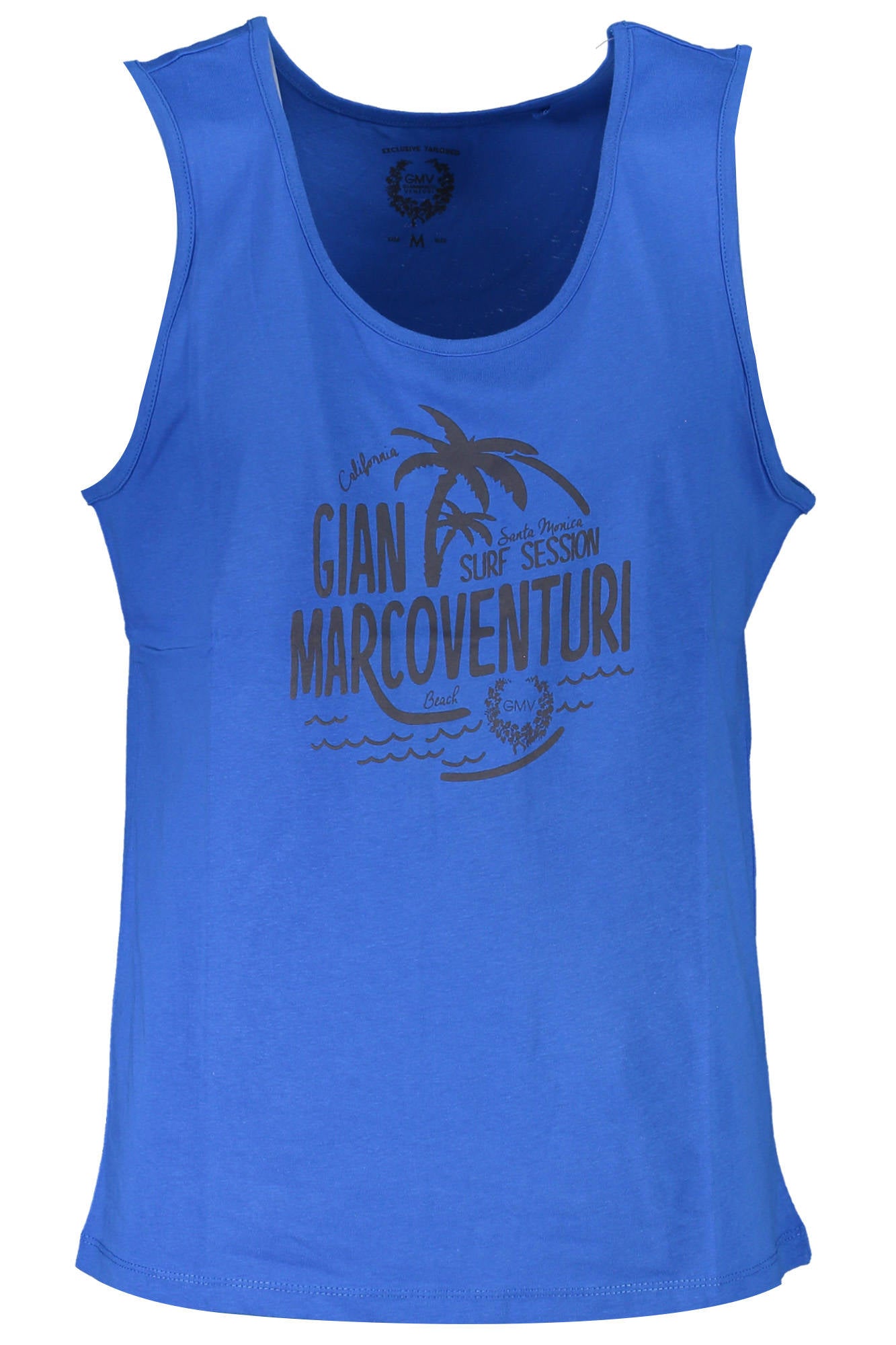 GIAN MARCO VENTURI Tanktop Herren – Blaues Baumwoll-Top für Sommer Blau