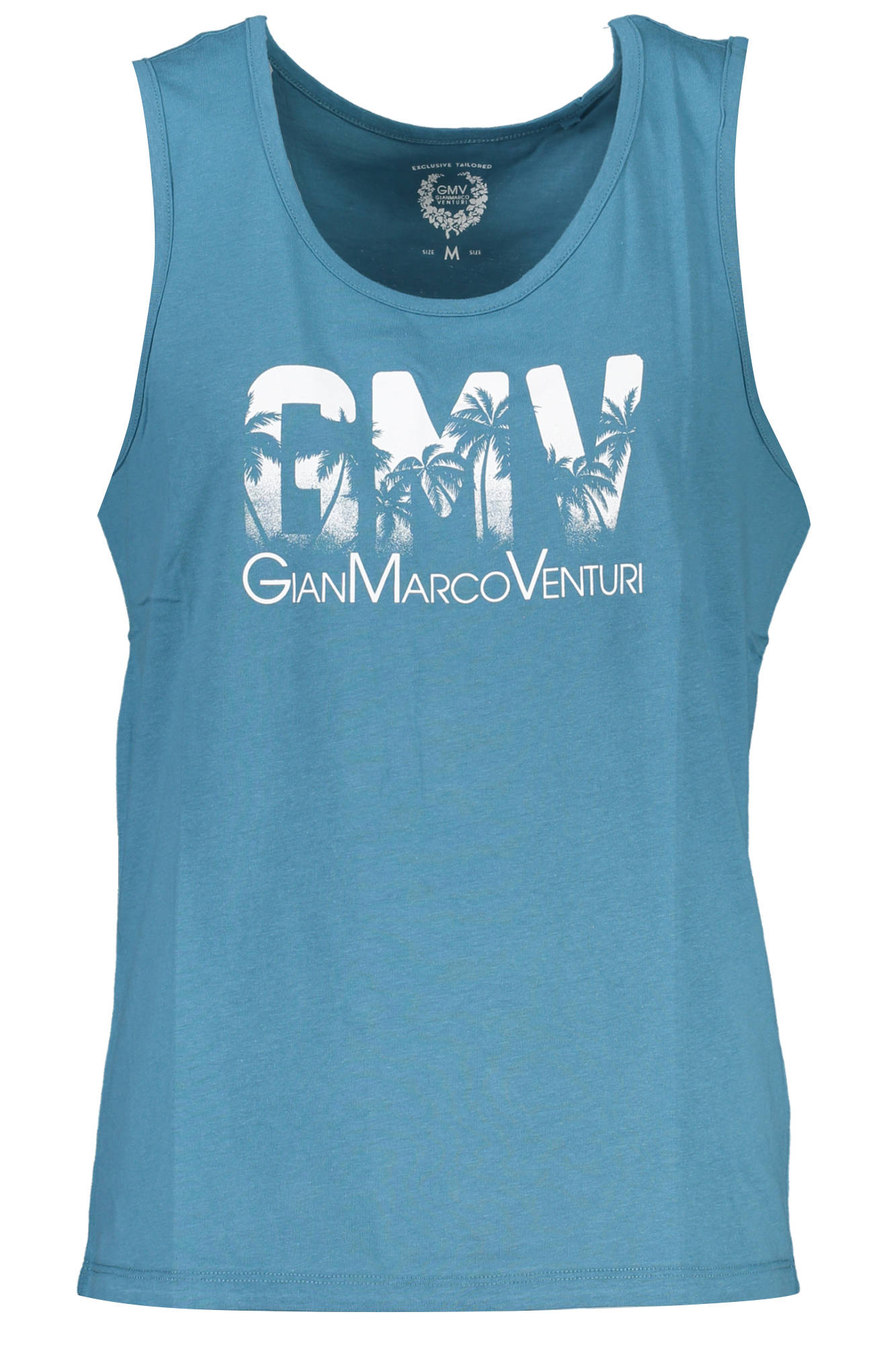 GIAN MARCO VENTURI Tanktop Herren – Blaues Baumwoll-Top für Sommer Blau Hauptbild