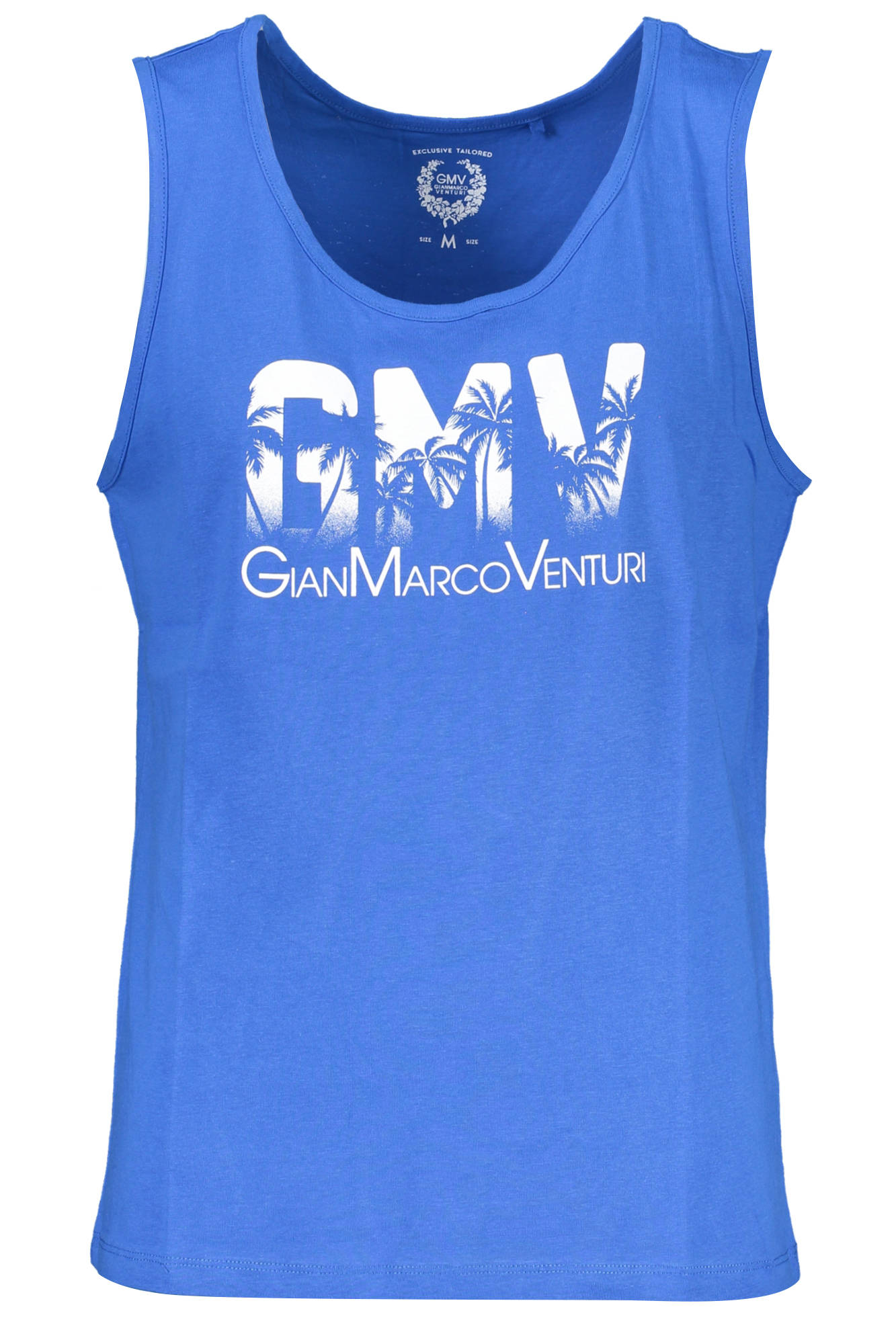 GIAN MARCO VENTURI Tanktop Herren – Blaues Baumwoll-Top für Sommer Blau