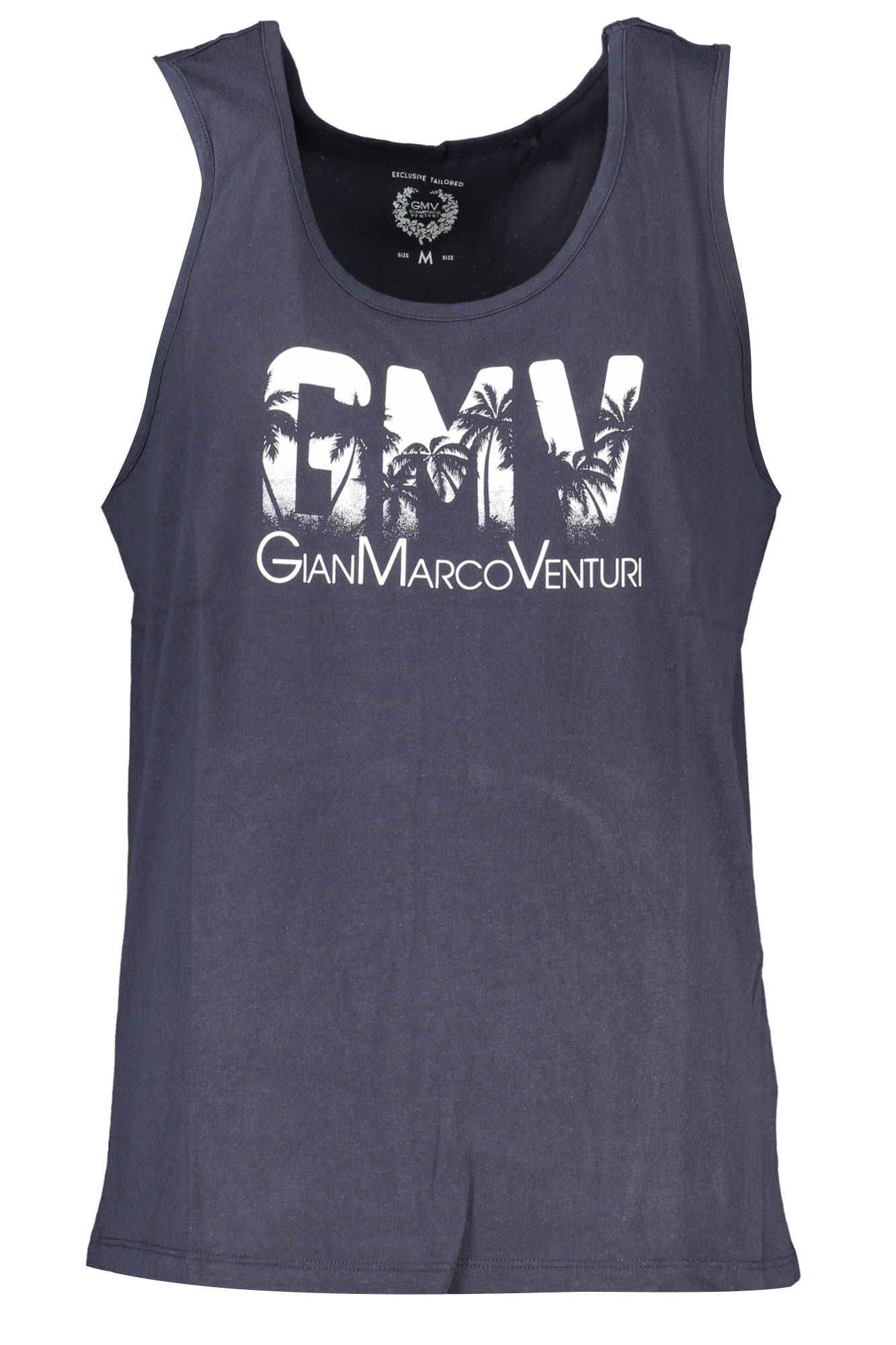 GIAN MARCO VENTURI Tanktop Herren – Blaues Baumwoll-Shirt für Sommer Blau