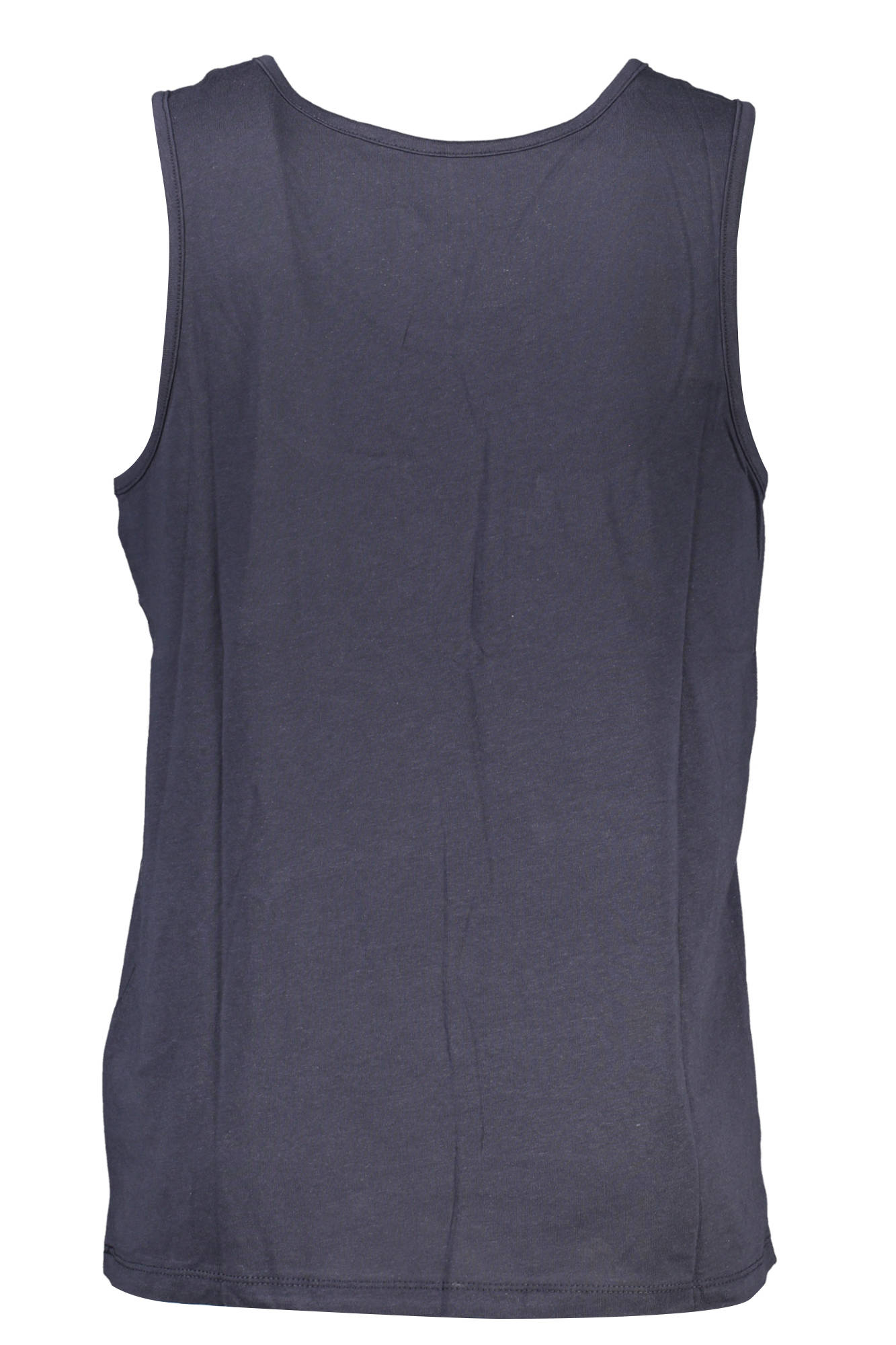 GIAN MARCO VENTURI Tanktop Herren – Blaues Baumwoll-Top mit Logo-Stickerei Zweitbild