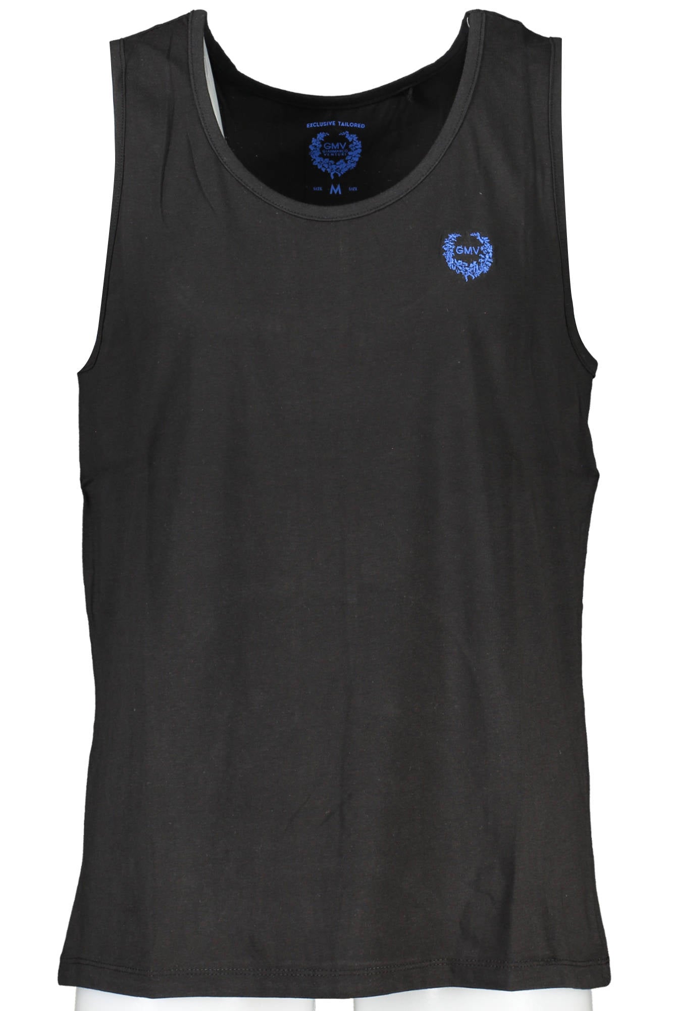 GIAN MARCO VENTURI Tanktop Herren Schwarz – Logo-Stickerei aus 100% Baumwolle Schwarz