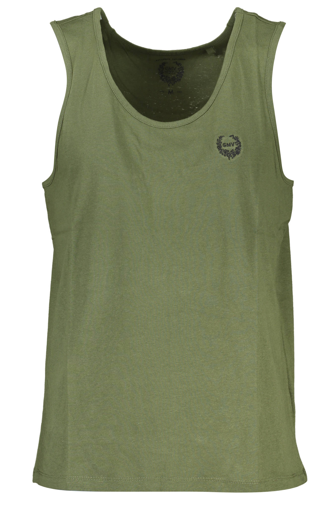 GIAN MARCO VENTURI Herren-Tanktop Grün – 100% Baumwolle mit Logo-Stickerei Grün Hauptbild