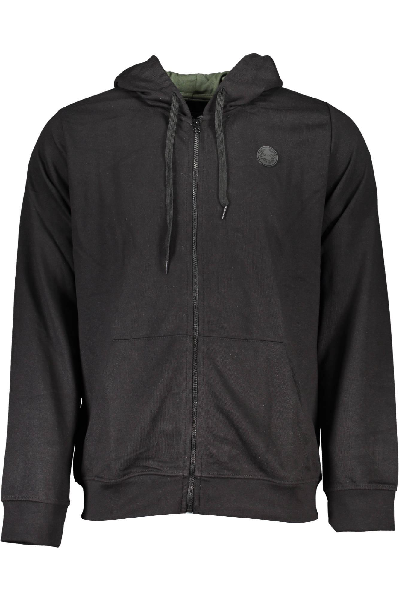 Gian Marco Venturi Sweatshirt Herren mit Reißverschluss – Kapuzenpullover Schwarz Schwarz