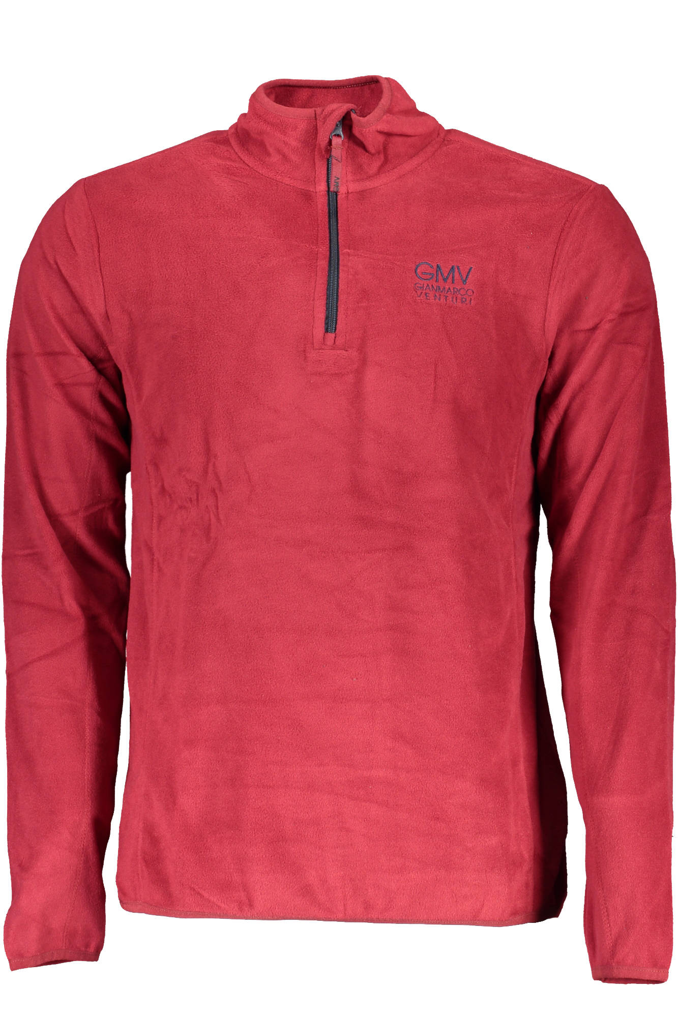 GIAN MARCO VENTURI Sweatshirt Herren Rot – Halber Reißverschluss & Stickerei Rot Hauptbild