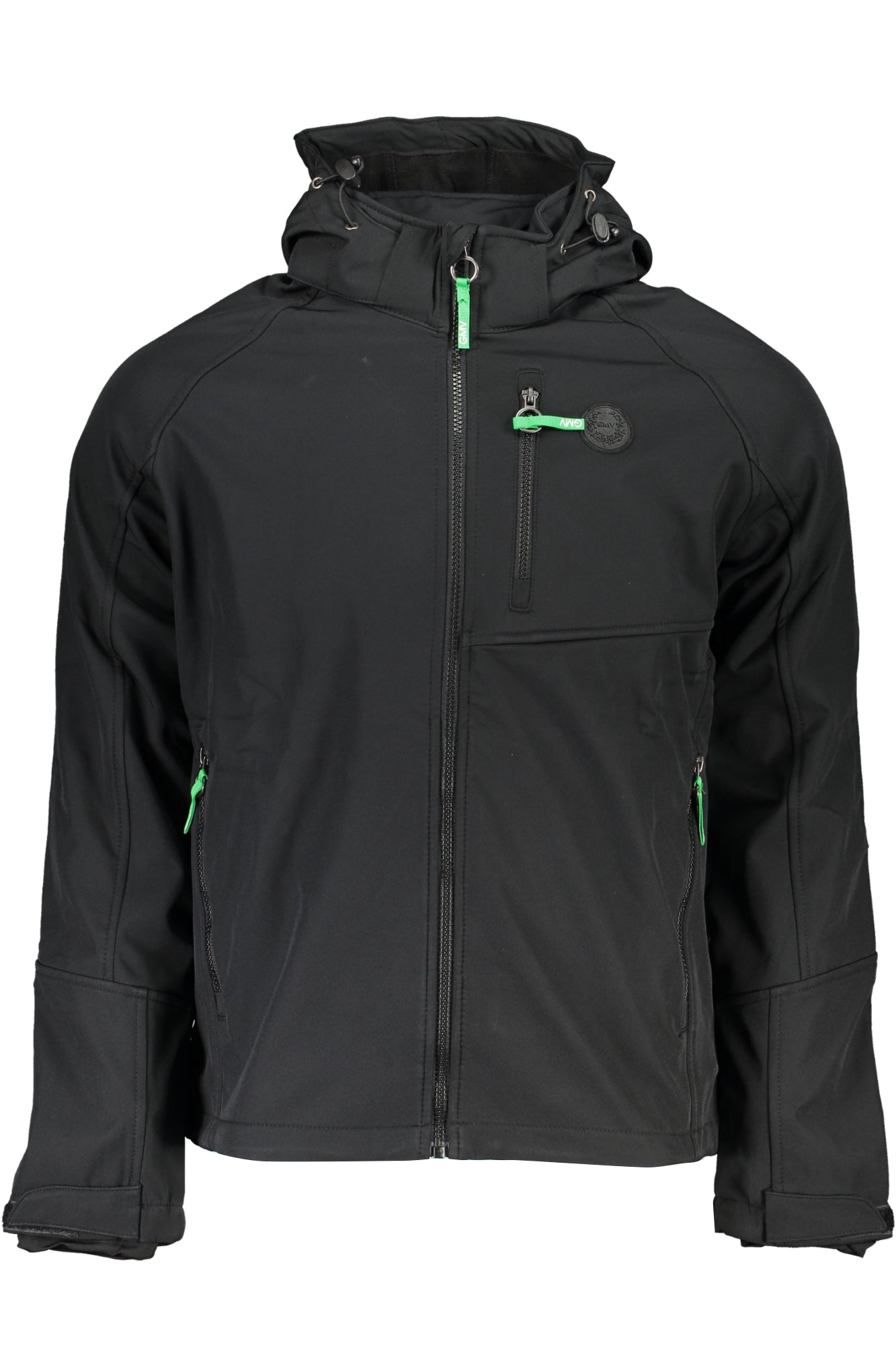 GIAN MARCO VENTURI Herren-Sportjacke Schwarz – Leichte Softshell-Jacke mit Kapuze Schwarz Main image