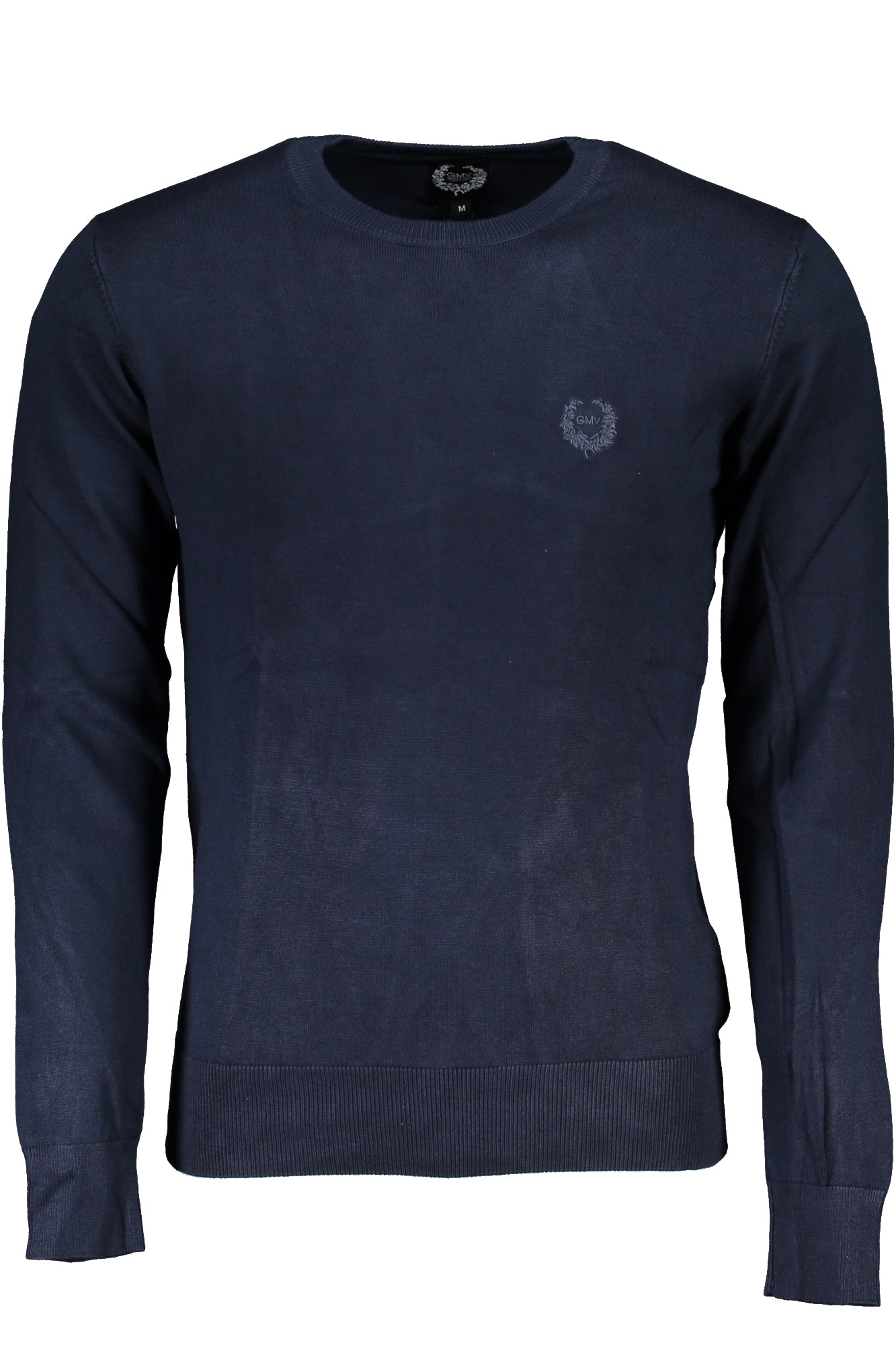 GIAN MARCO VENTURI Pullover Herren – Schwarzer Rundhals-Pullover mit Stickerei Blau