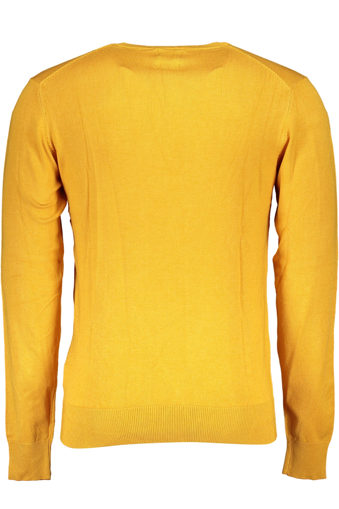 GIAN MARCO VENTURI Pullover Herren – Schwarzer Rundhals-Pullover mit Stickerei Gelb