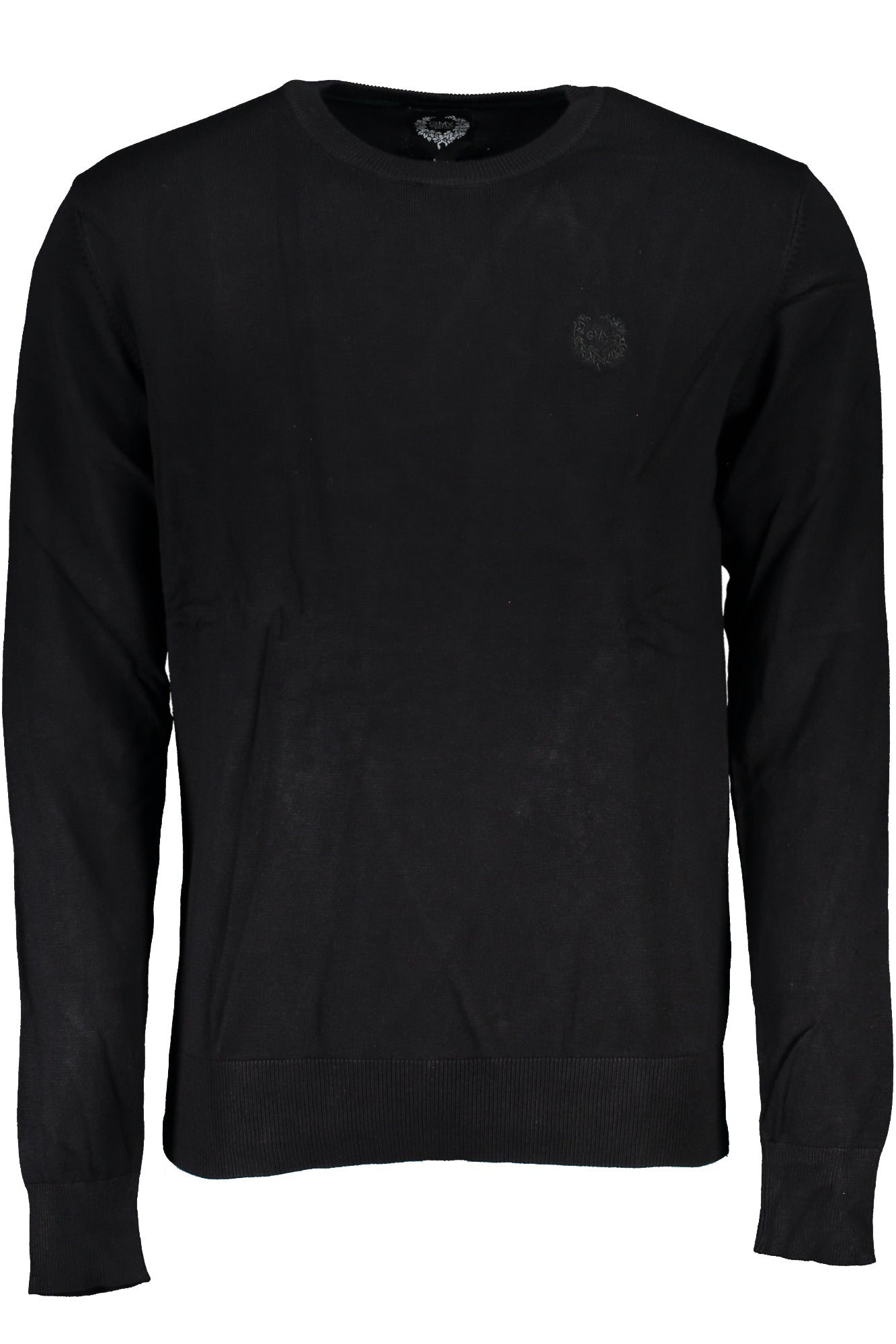 GIAN MARCO VENTURI Pullover Herren – Schwarzer Rundhals-Pullover mit Stickerei Schwarz