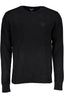 GIAN MARCO VENTURI Pullover Herren – Schwarzer Rundhals-Pullover mit Stickerei Schwarz