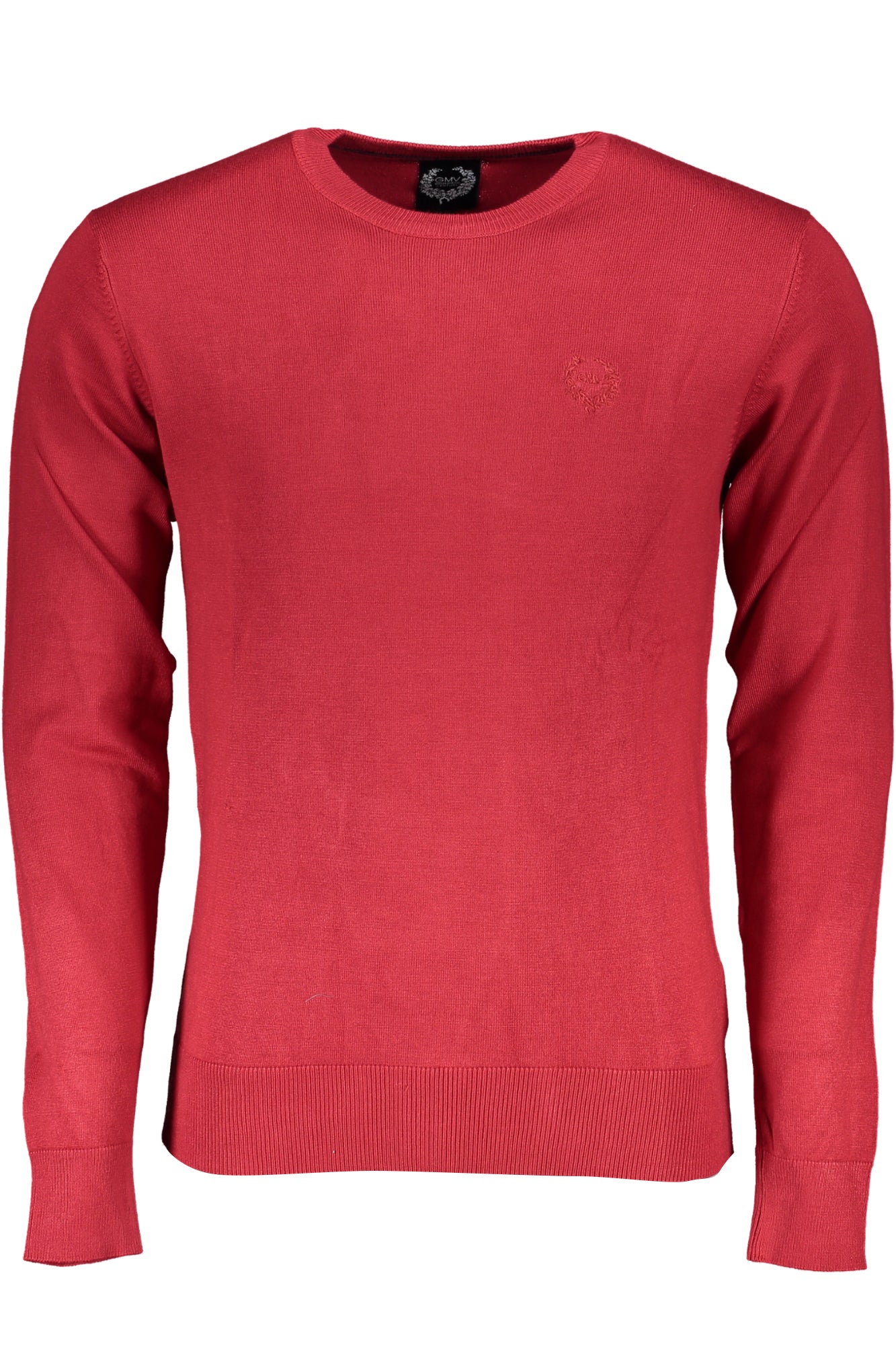 GIAN MARCO VENTURI Pullover Herren – Schwarzer Rundhals-Pullover mit Stickerei Rot