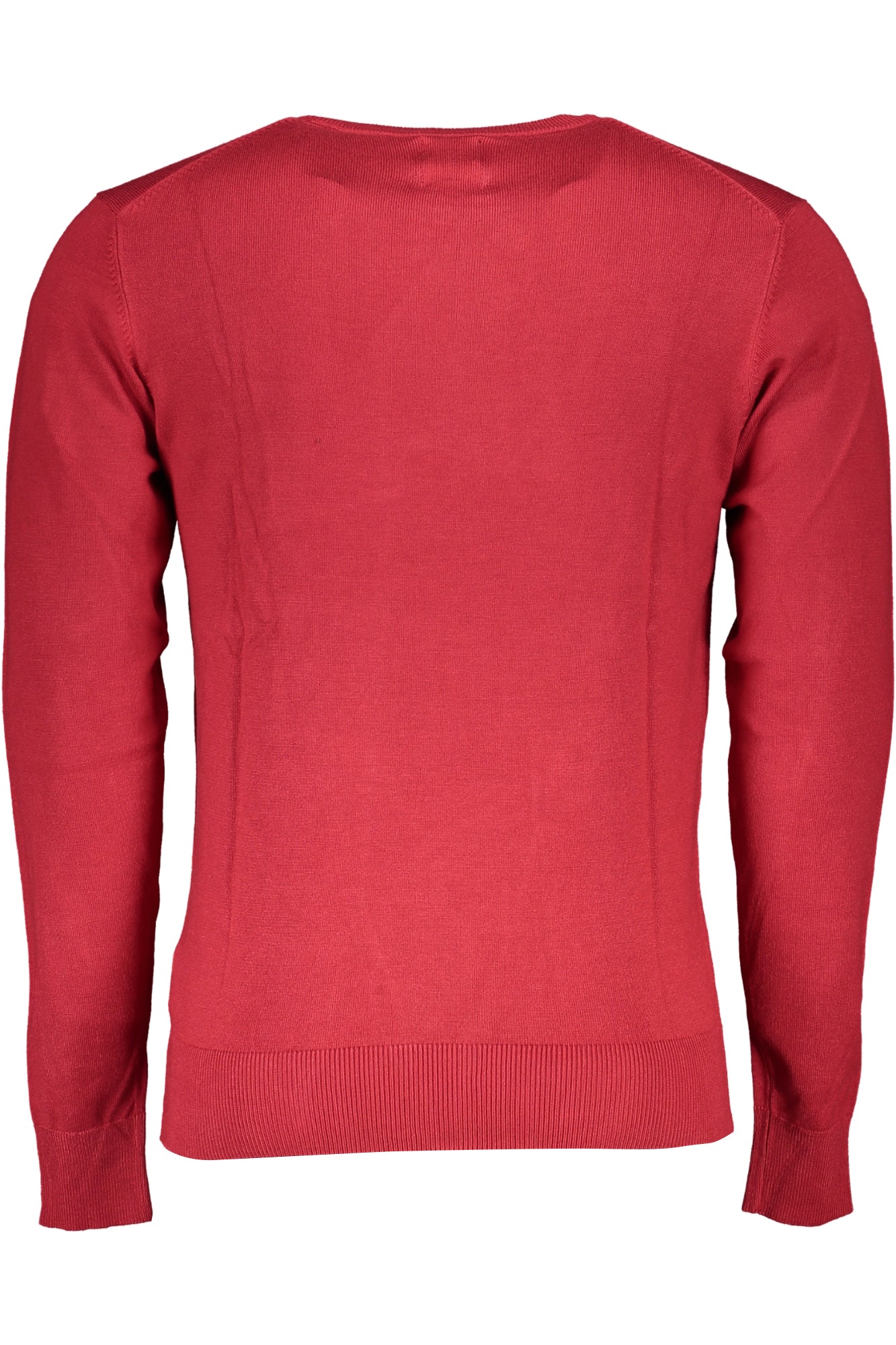 GIAN MARCO VENTURI Pullover Herren – Schwarzer Rundhals-Pullover mit Stickerei Rot