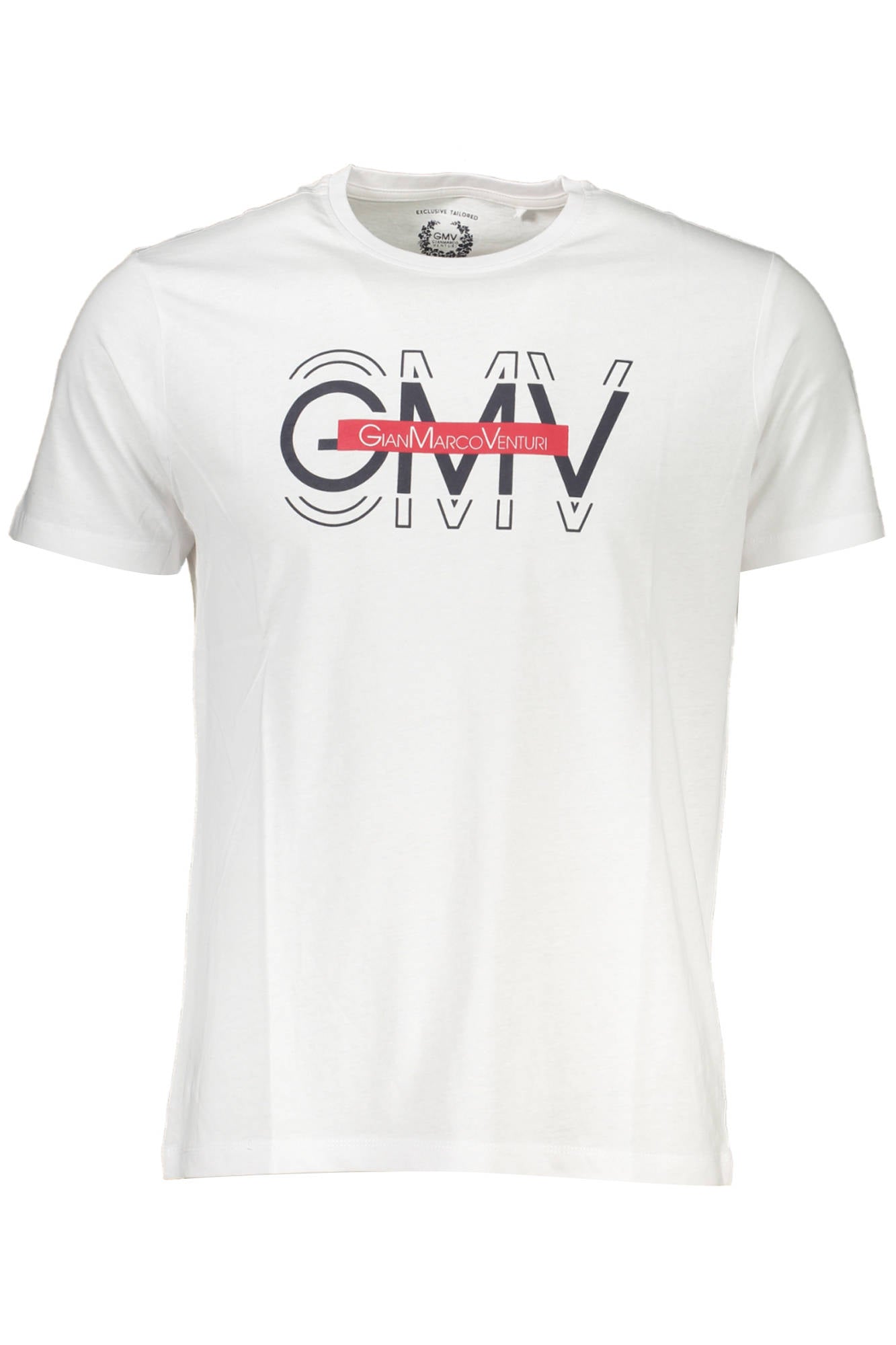 GIAN MARCO VENTURI T-Shirt Herren Weiß – 100% Baumwolle Kurzarm Weiß