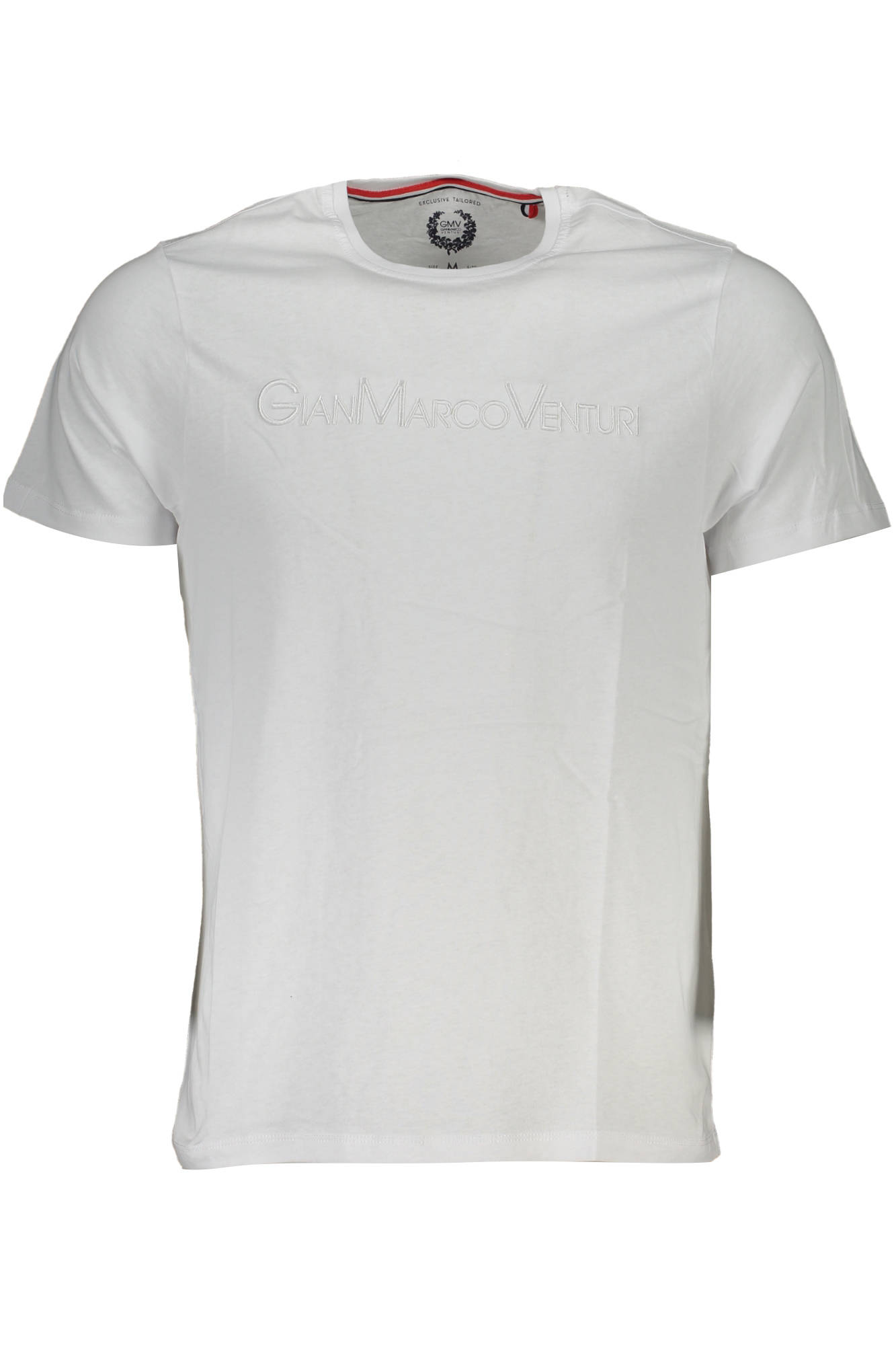 GIAN MARCO VENTURI T-Shirt Herren Weiß – 100% Baumwolle mit Logo-Stickerei Weiß Hauptbild