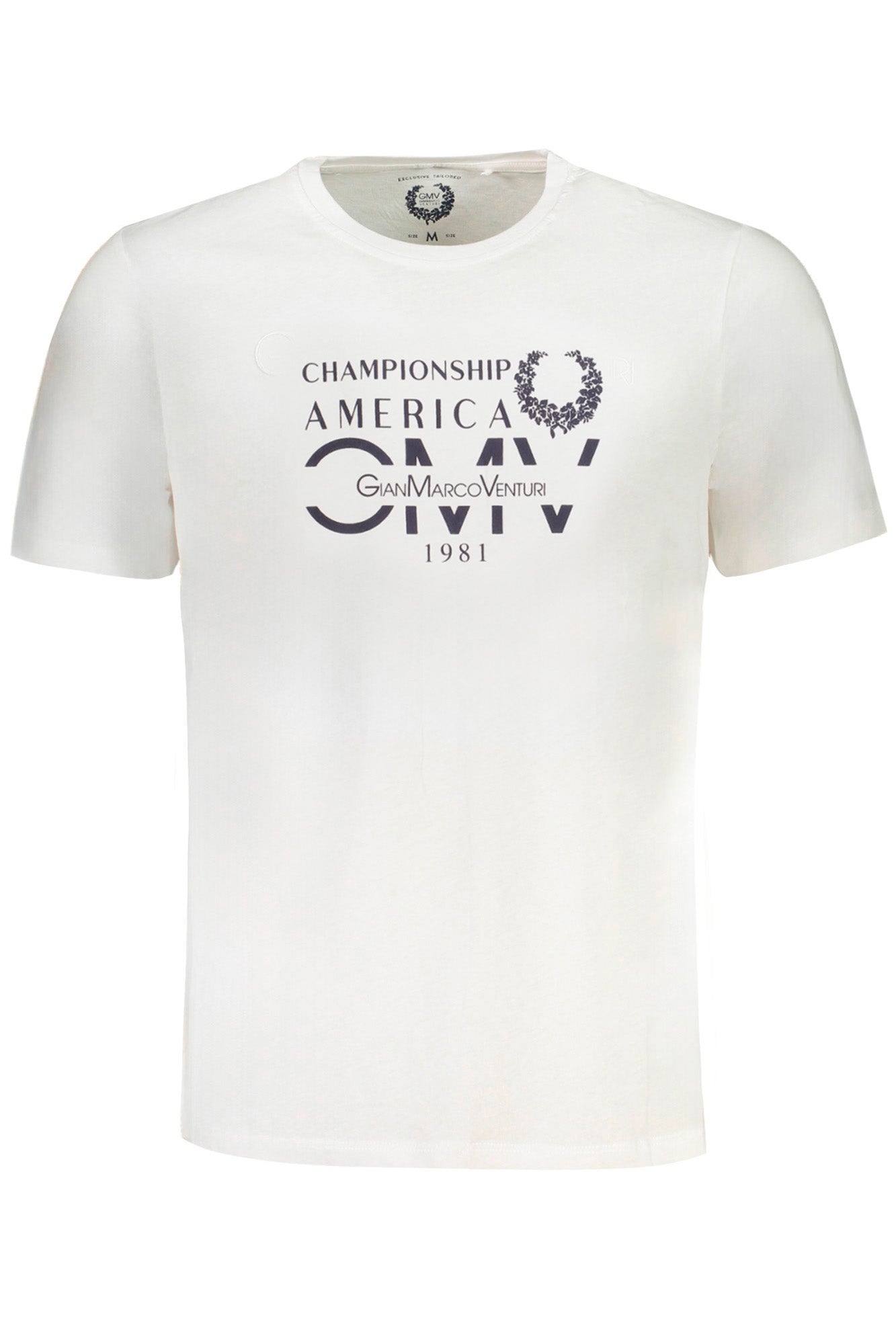 GIAN MARCO VENTURI T-Shirt Herren – Gelbes Kurzarm-Shirt aus Baumwolle Weiß