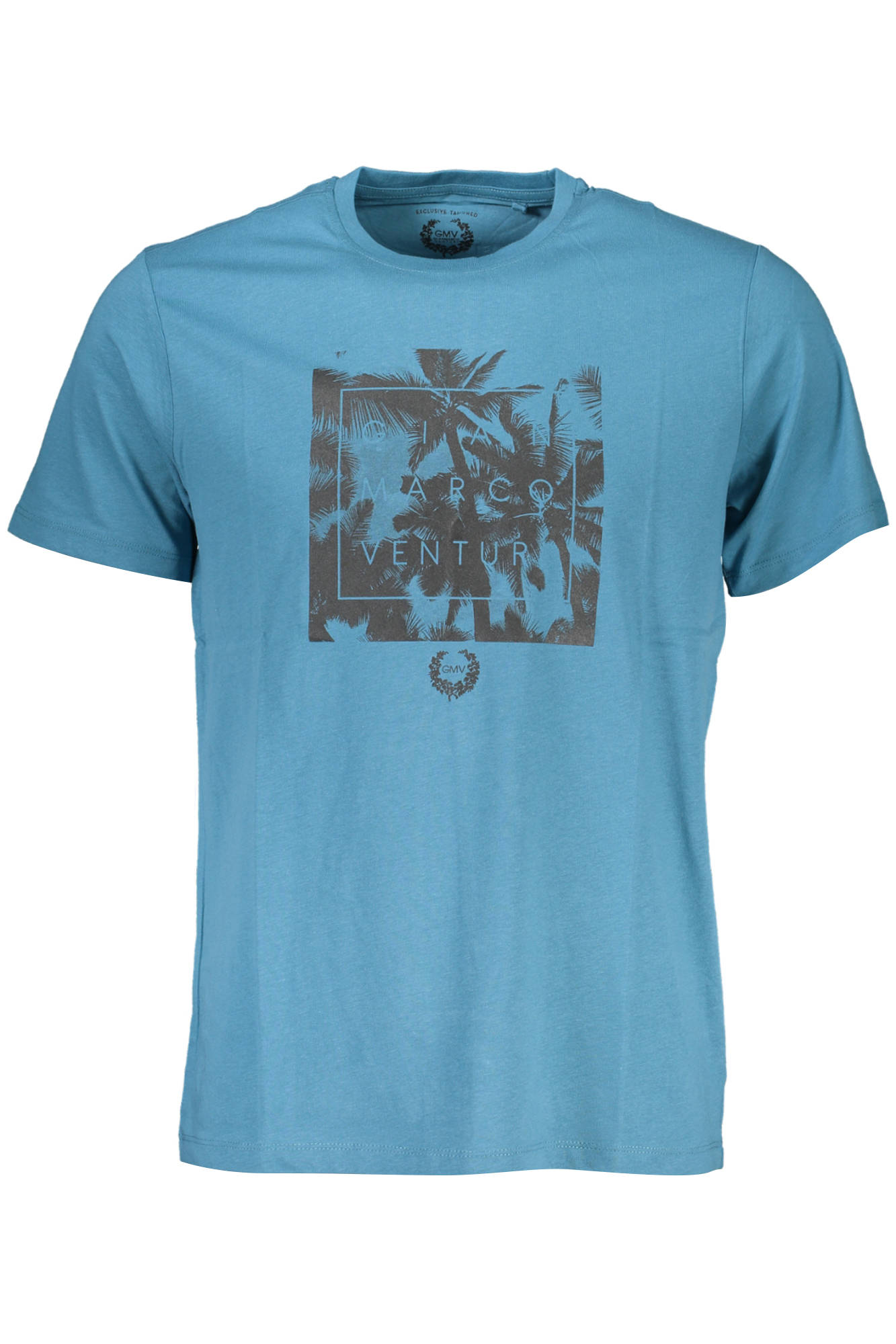 GIAN MARCO VENTURI Kurzarm T-Shirt Herren Blau – 100% Baumwolle für Sommer Blau