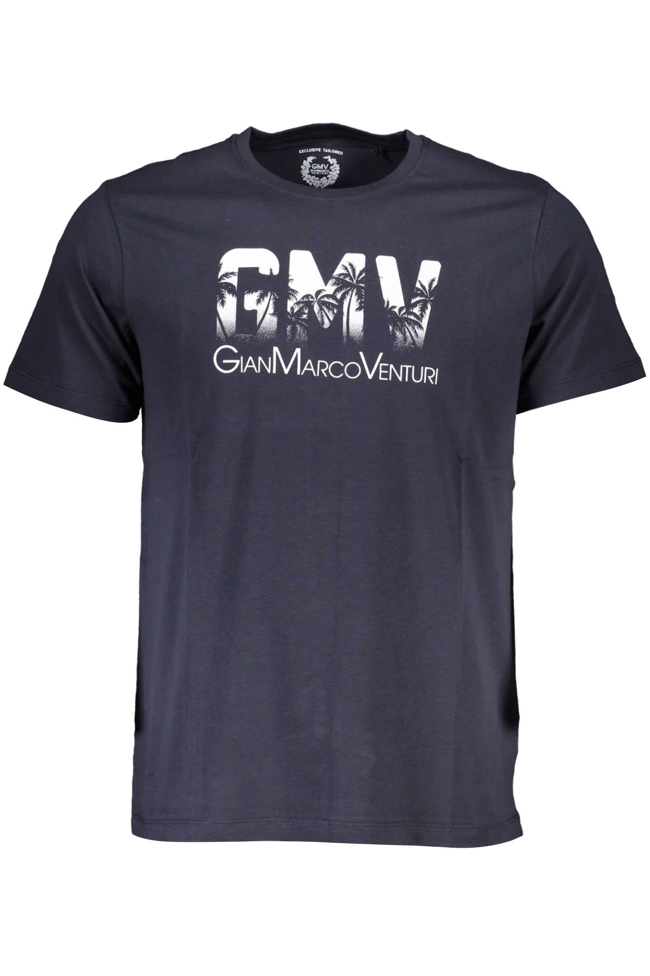 Gian Marco Venturi Kurzarm T-Shirt Herren Blau – 100% Baumwolle | soulluna.de Blau