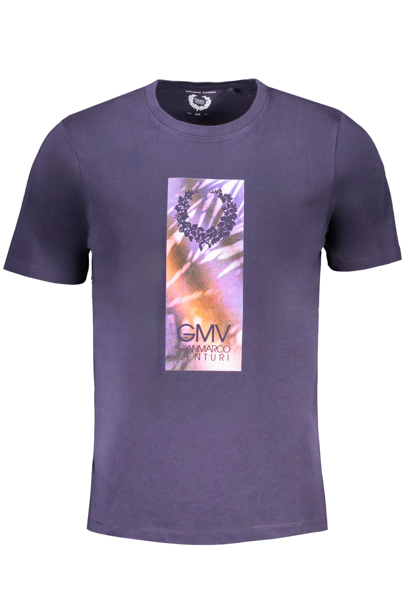 GIAN MARCO VENTURI Herren T-Shirt Weiss – Kurzärmlig aus 100% Baumwolle Blau