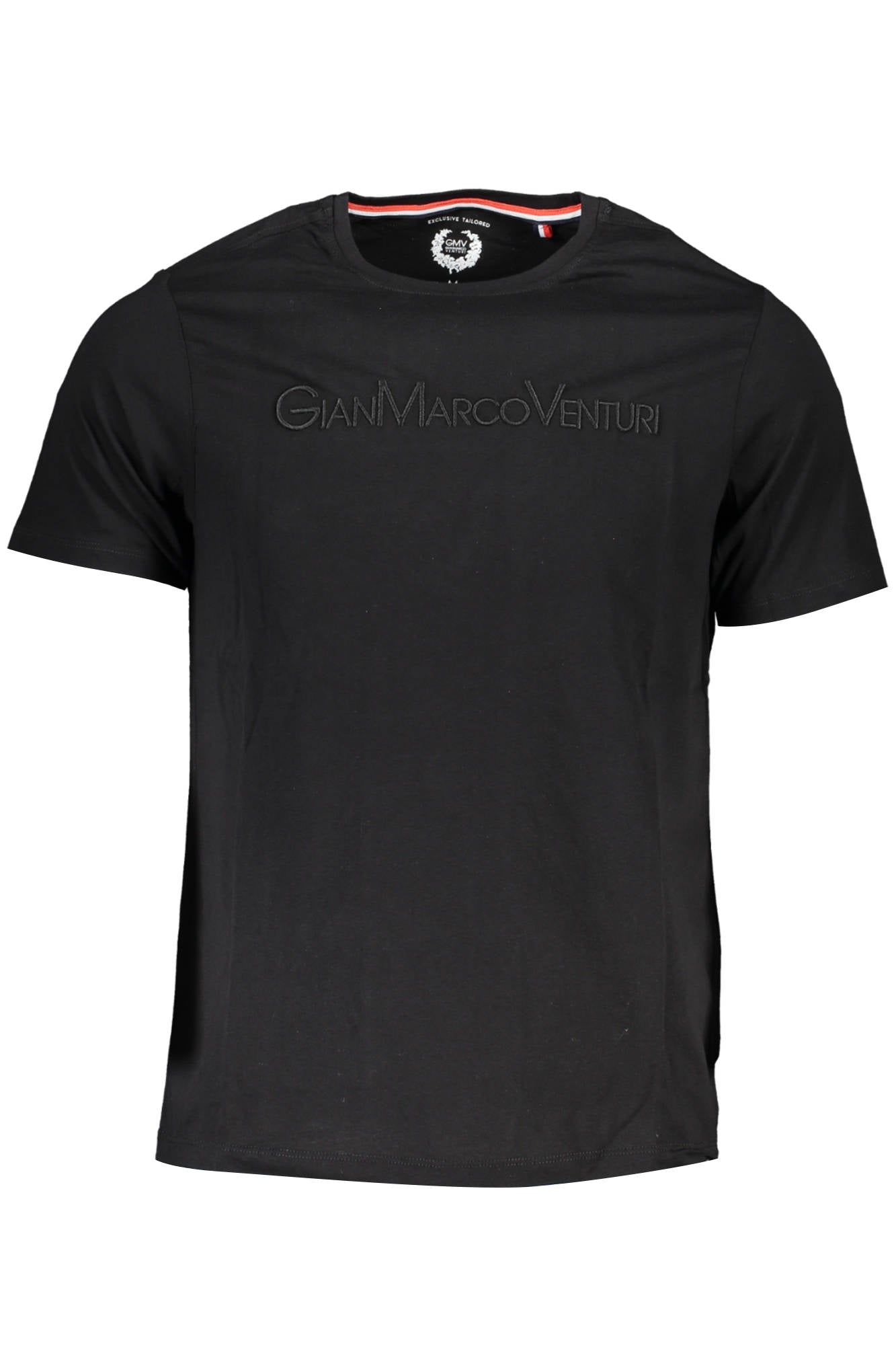 GIAN MARCO VENTURI Herren-Kurzarm-T-Shirt Weiss – 100% Baumwolle mit Stickerei Zweitbild