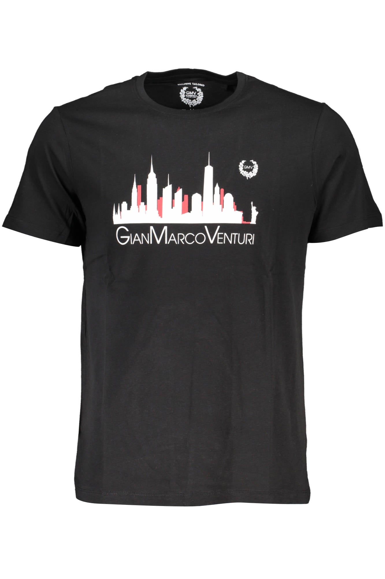 GIAN MARCO VENTURI T-Shirt Herren Kurzarm Blau – 100% Baumwolle für Sommer Schwarz