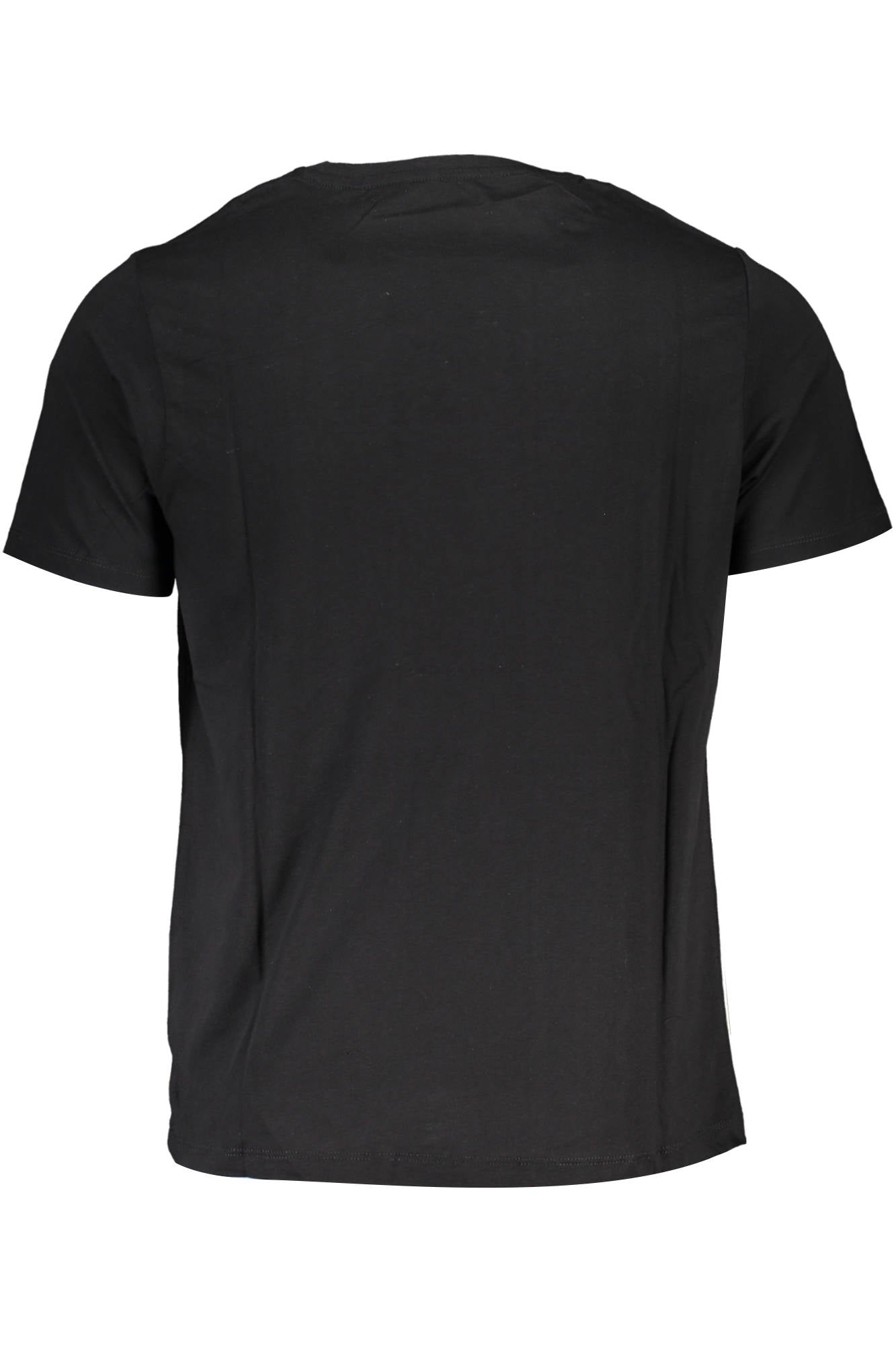 GIAN MARCO VENTURI Herren-Kurzarm-T-Shirt Weiss – 100% Baumwolle mit Stickerei Schwarz