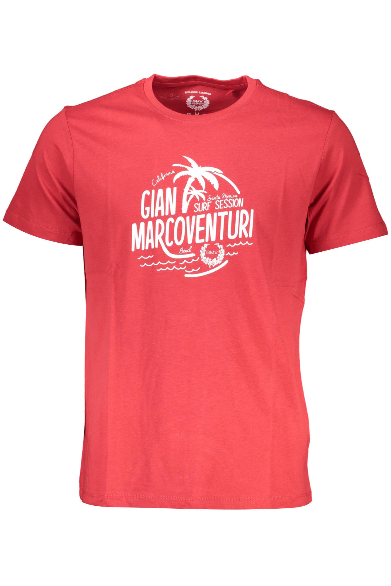 GIAN MARCO VENTURI Herren-Kurzarm-T-Shirt Rot – 100% Baumwolle für Sommer Rot