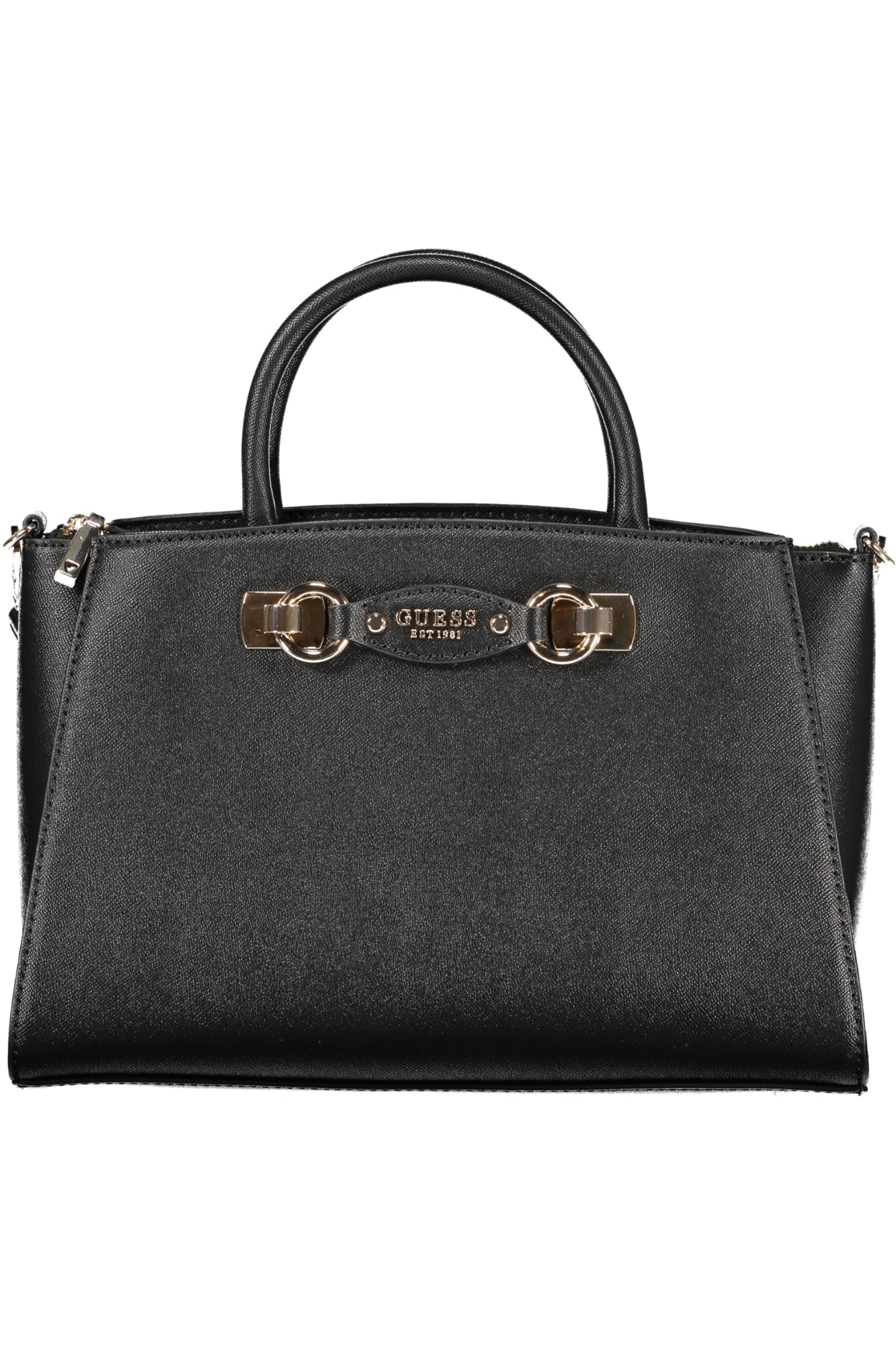 GUESS JEANS Damen Tasche schwarz – Elegante Handtasche mit Schultergurt für Herbst/Winter Schwarz