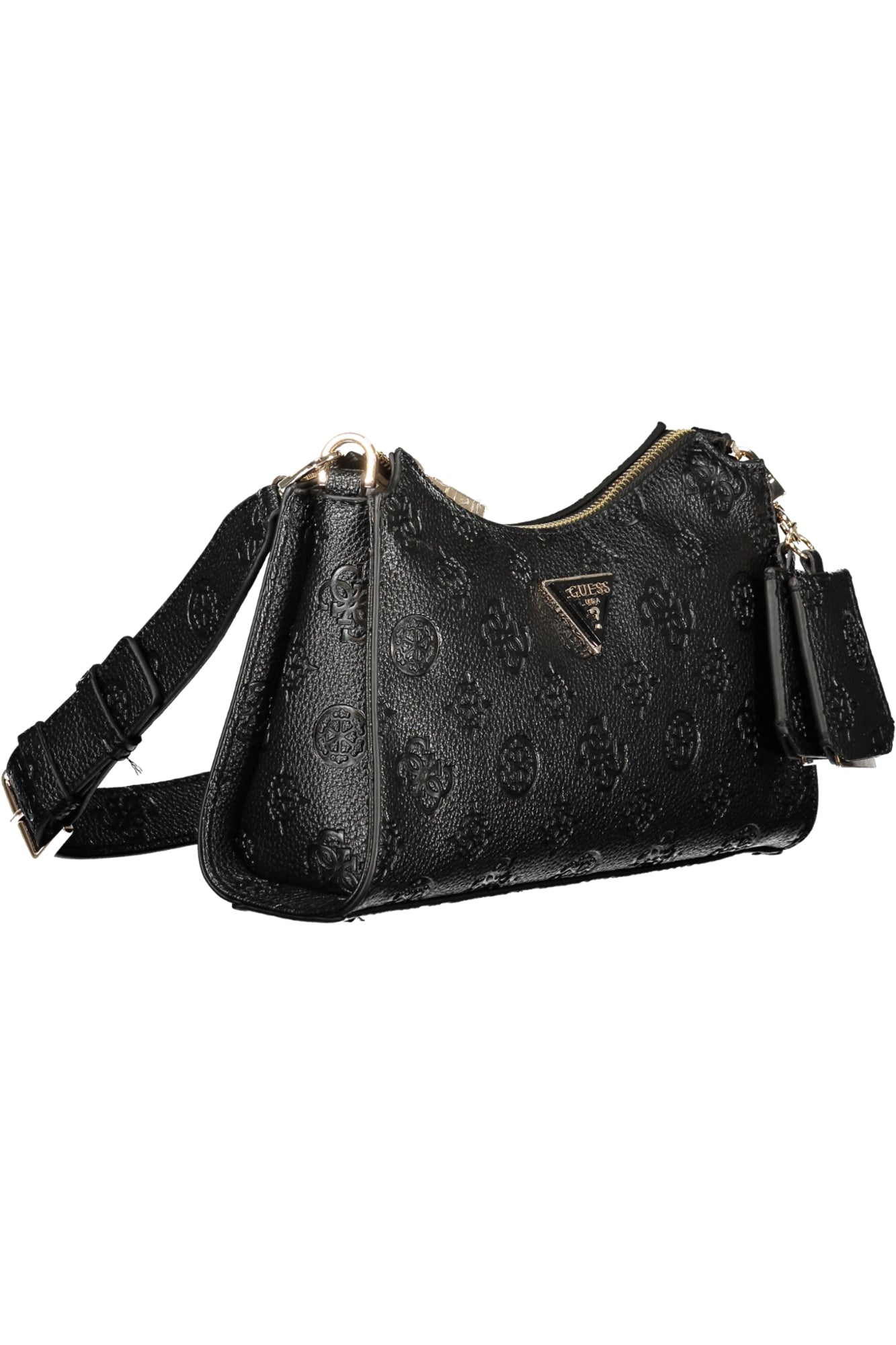 GUESS JEANS Damen Tasche Beige – Verstellbarer Schultergurt & praktische Fächer Schwarz