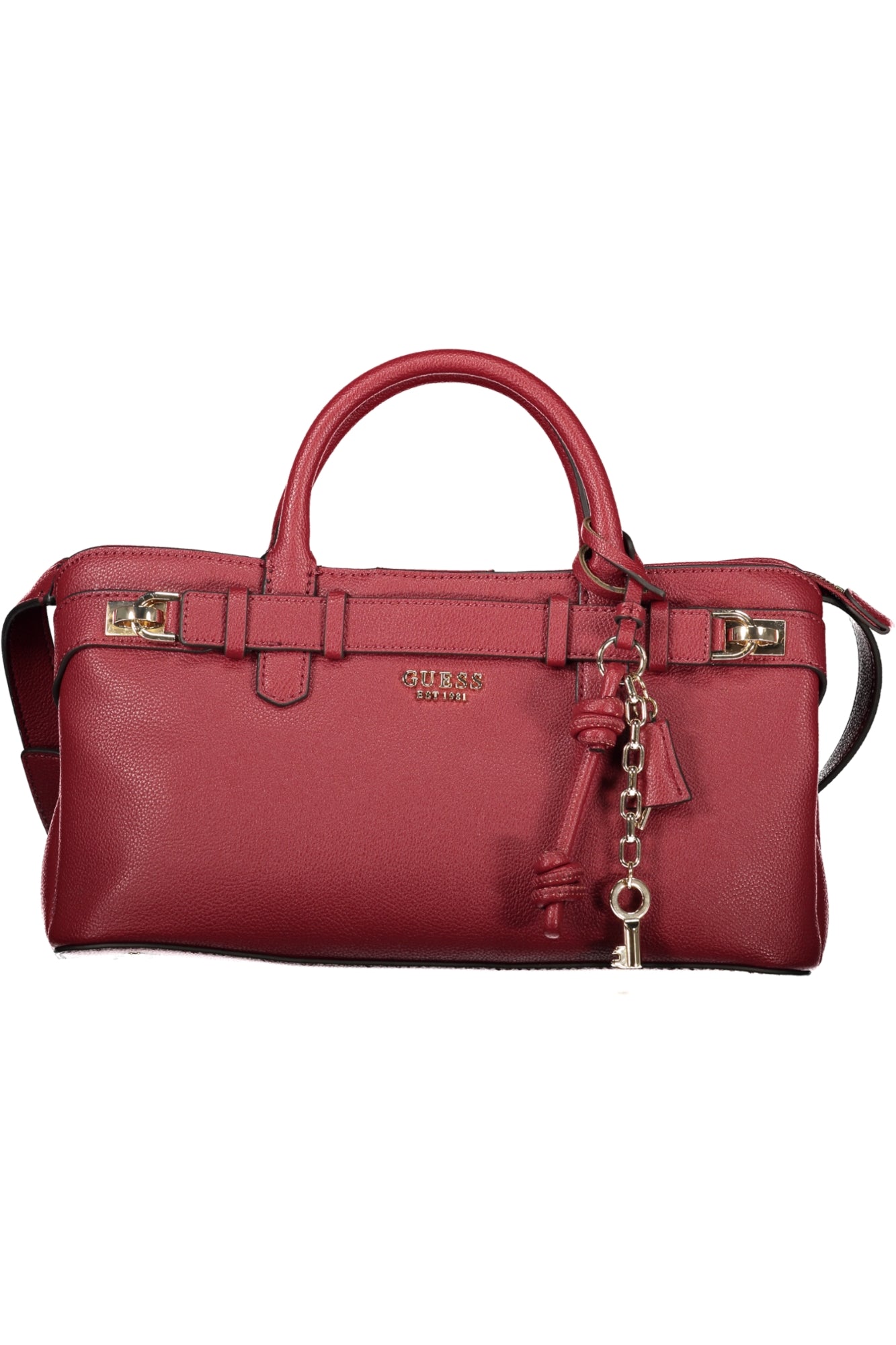 GUESS JEANS Damen Tasche schwarz – Elegante Umhängetasche mit Schultergurt für Herbst/Winter Rot