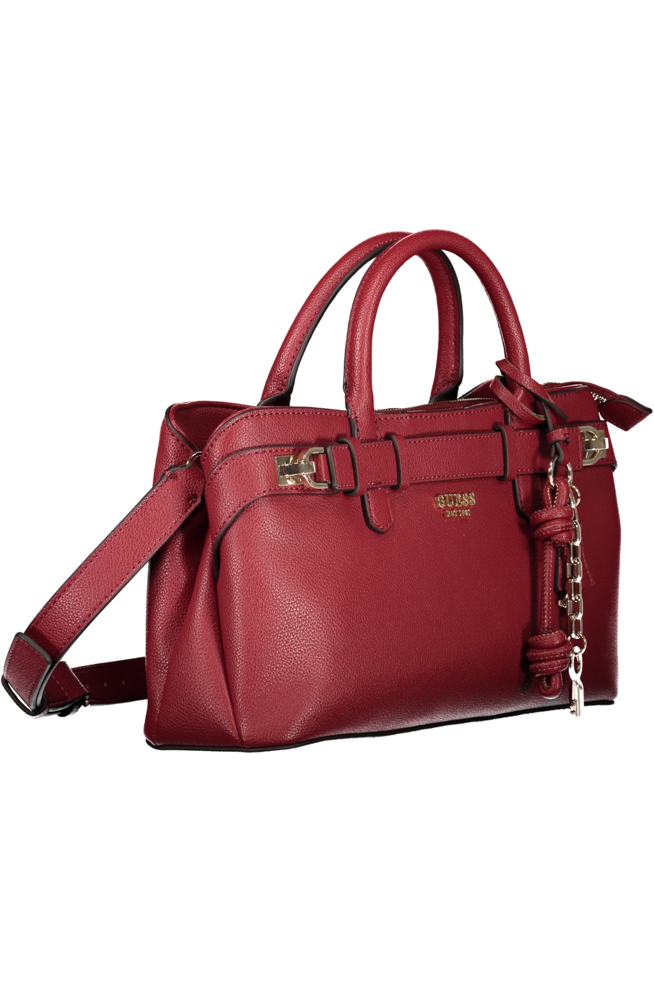 GUESS JEANS Damen Tasche schwarz – Elegante Umhängetasche mit Schultergurt für Herbst/Winter Rot