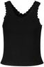 GUESS JEANS Tank Top Damen Schwarz – V-Ausschnitt mit Strass-Applikation Schwarz