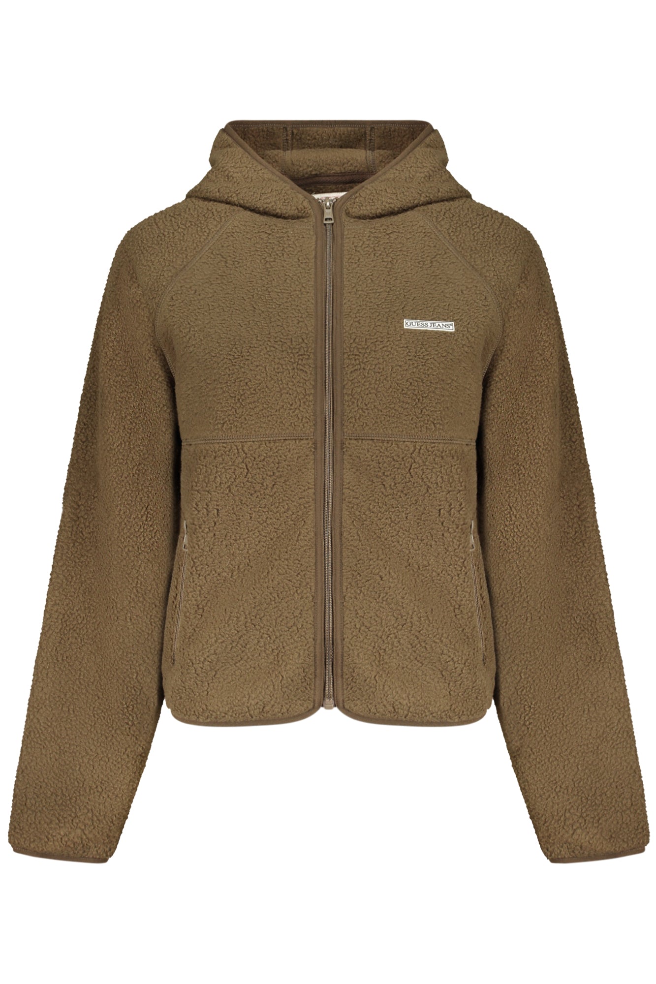 GUESS JEANS DAMEN BRAUNES SWEATSHIRT MIT REISSVERSCHLUSS Main image