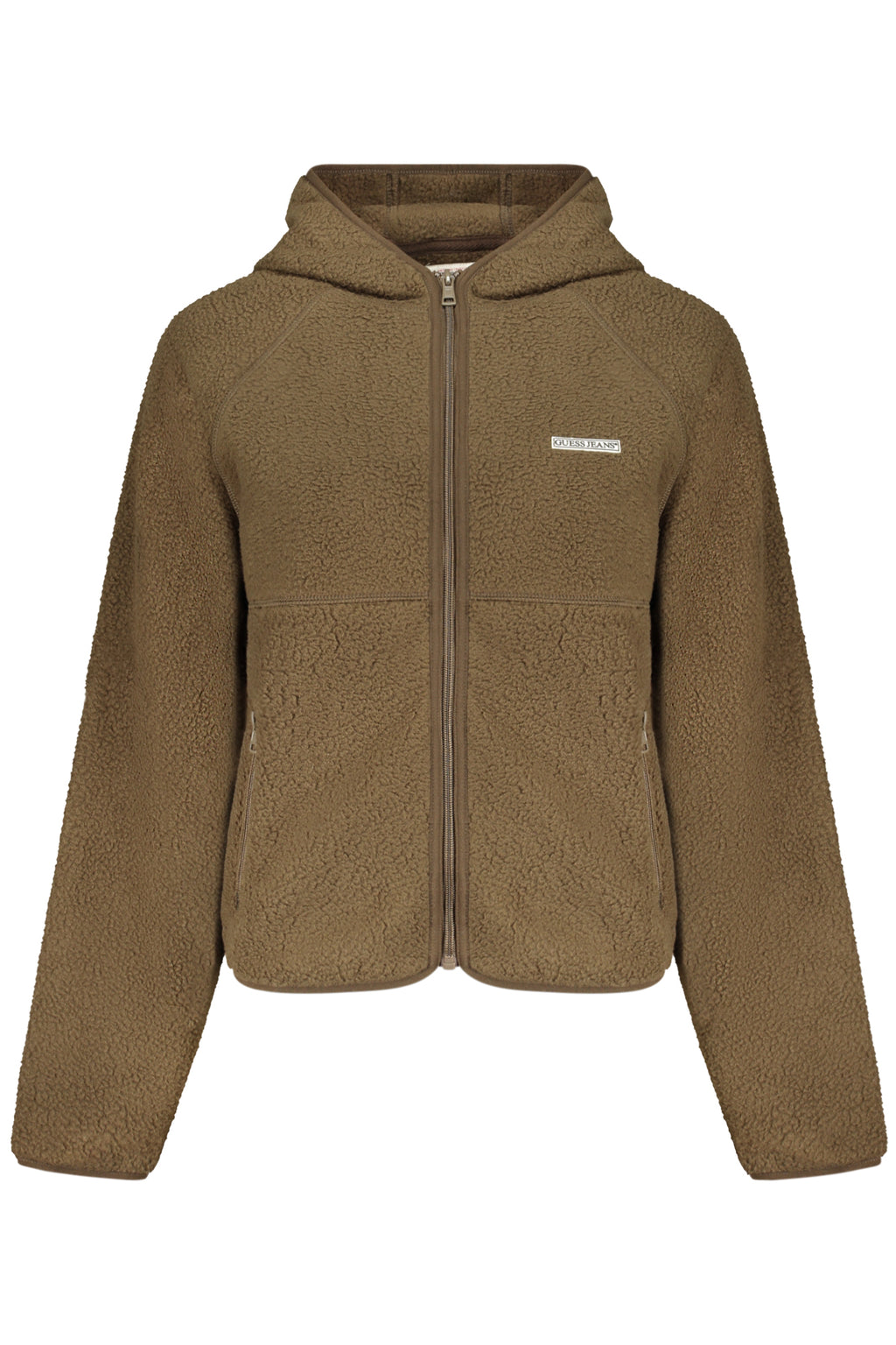 GUESS JEANS DAMEN BRAUNES SWEATSHIRT MIT REISSVERSCHLUSS