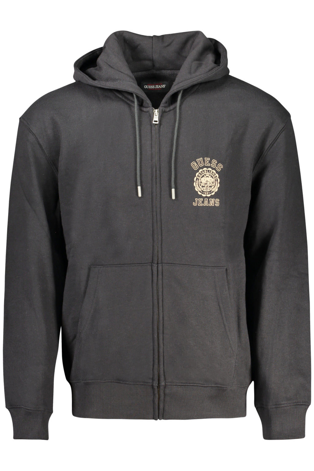 GUESS JEANS HERREN SWEATSHIRT MIT ZIP-UP SCHWARZ