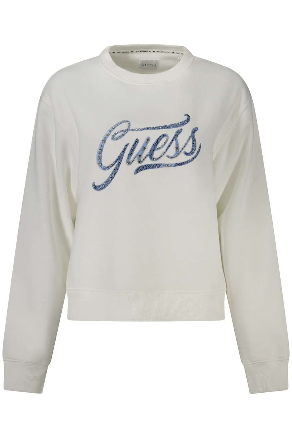 GUESS JEANS SWEATSHIRT OHNE REISSVERSCHLUSS DAMEN WEISS