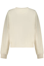 GUESS JEANS DAMEN WEISSES SWEATSHIRT MIT REISSVERSCHLUSS