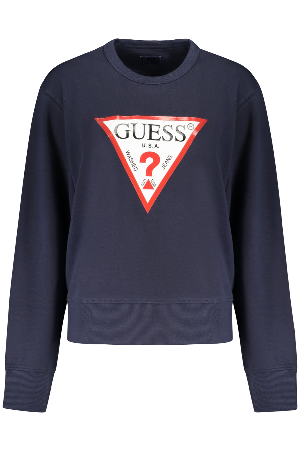 GUESS JEANS DAMEN BLAUES SWEATSHIRT MIT REISSVERSCHLUSS