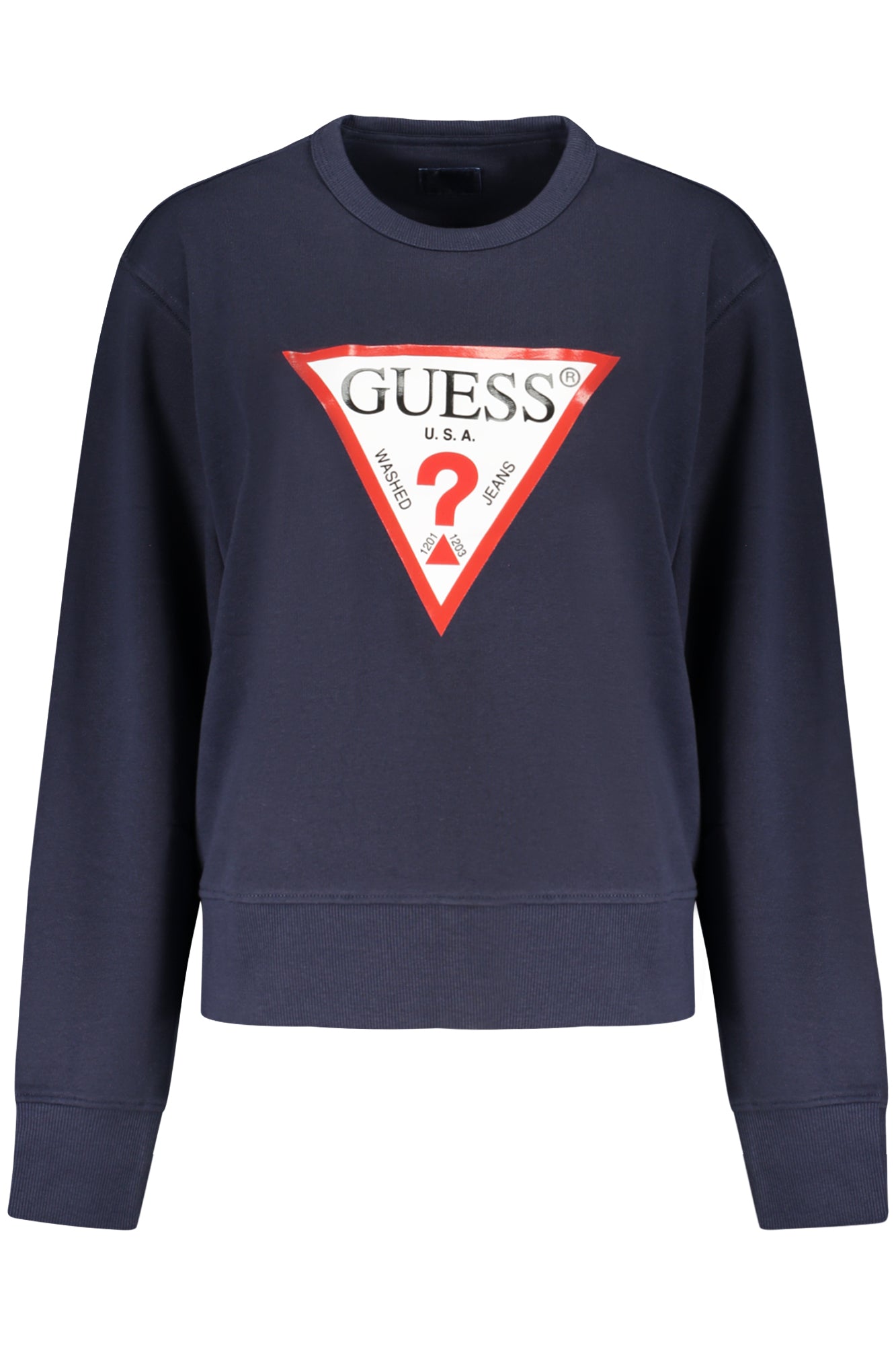 GUESS JEANS DAMEN BLAUES SWEATSHIRT MIT REISSVERSCHLUSS