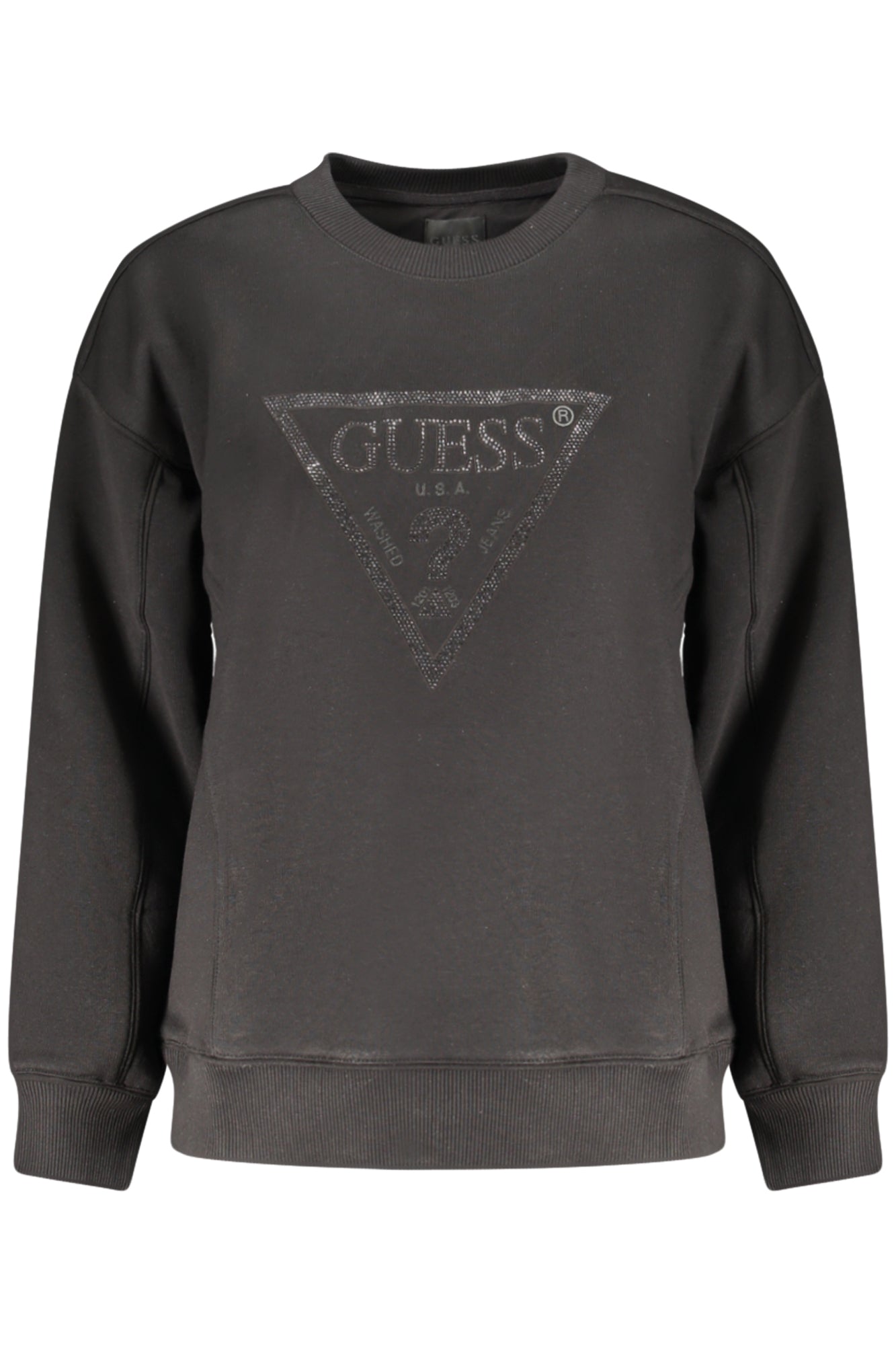 GUESS JEANS Sweatshirt Damen – Rosa Reißverschluss-Sweatshirt mit Logo Schwarz