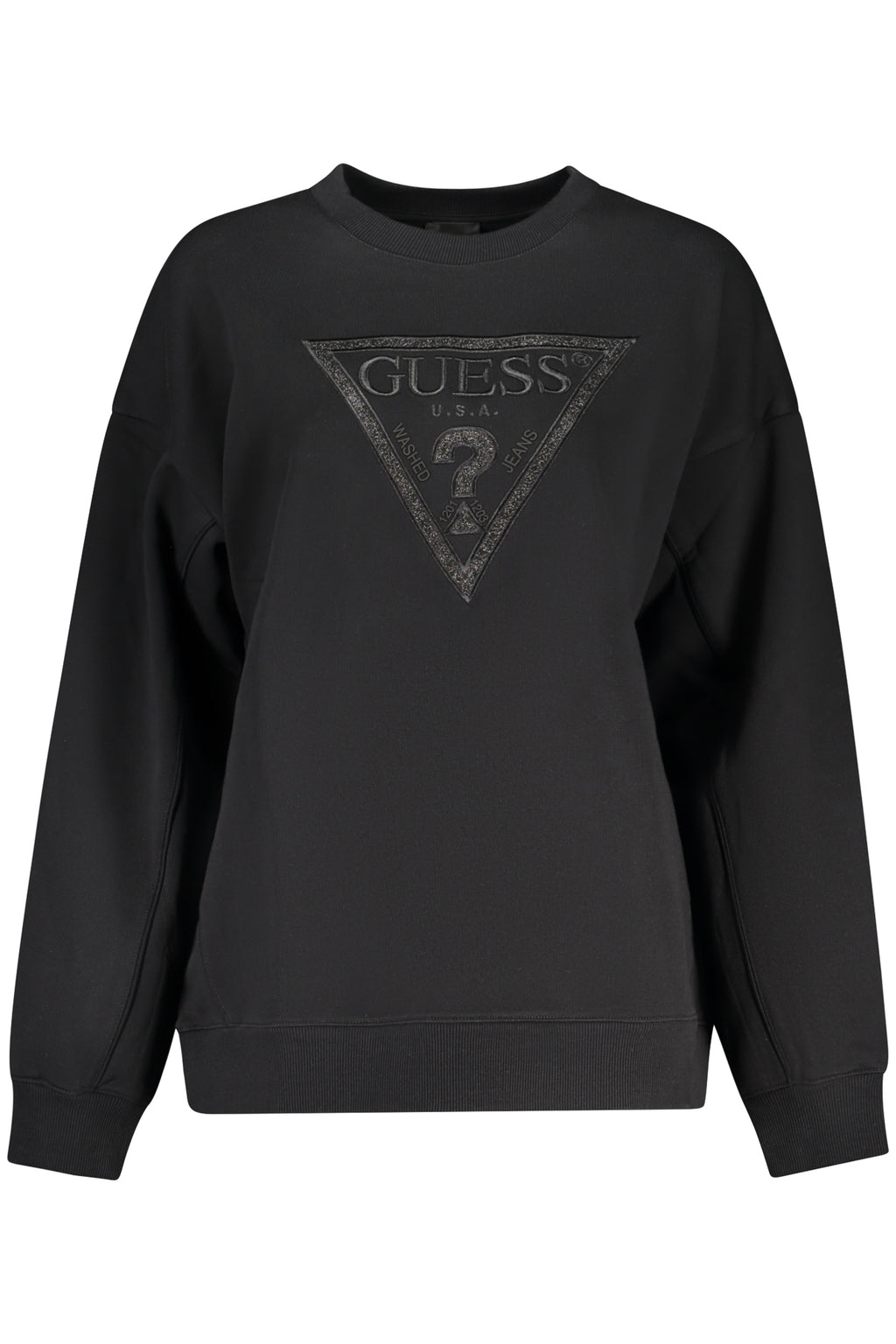 SCHWARZES DAMEN-SWEATSHIRT MIT REISSVERSCHLUSS VON GUESS JEANS
