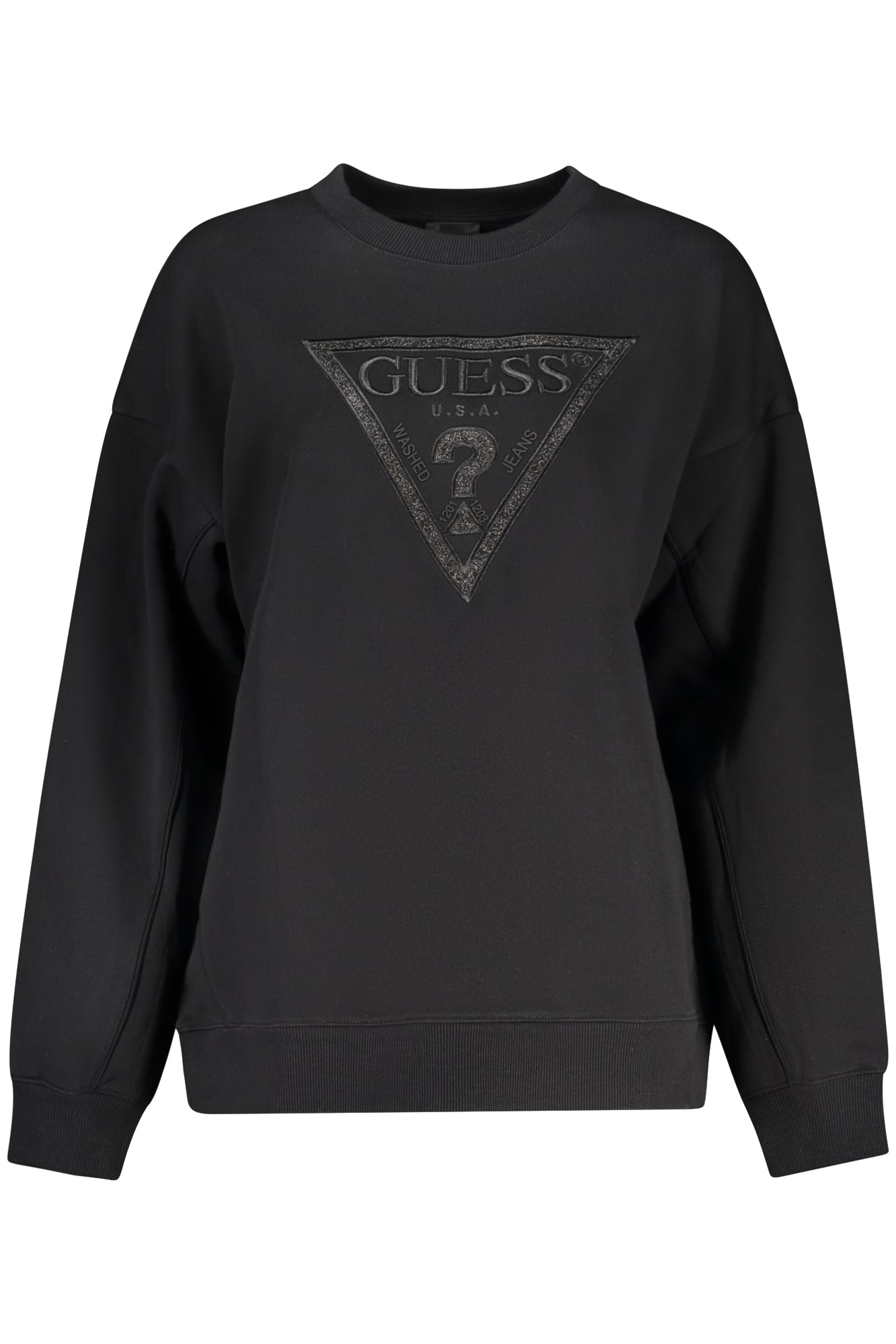 SCHWARZES DAMEN-SWEATSHIRT MIT REISSVERSCHLUSS VON GUESS JEANS