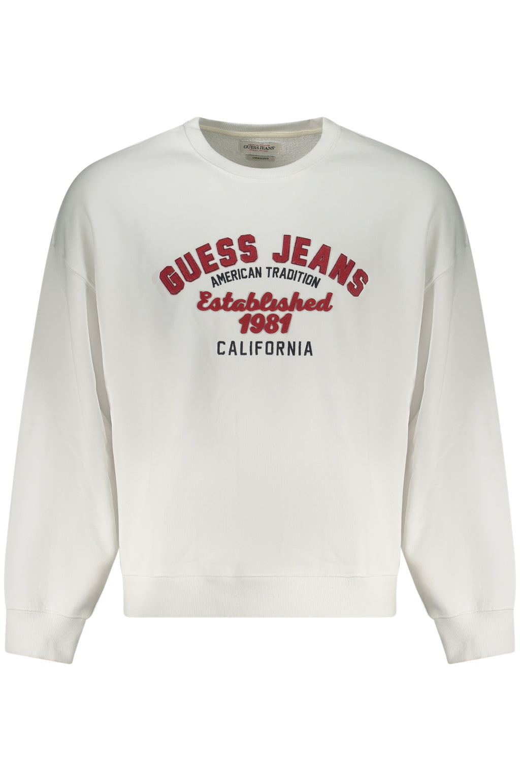 GUESS JEANS SWEATSHIRT OHNE REISSVERSCHLUSS HERREN WEISS