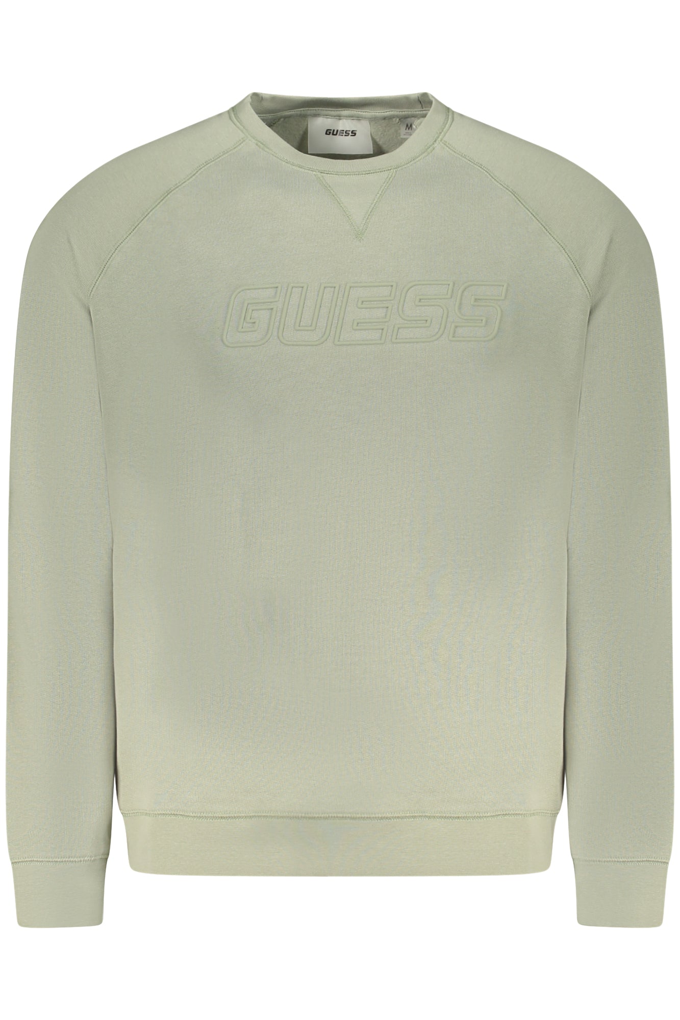 GUESS JEANS Sweatshirt Herren Grün – Runde Halsausschnitt mit Logo-Print Grün