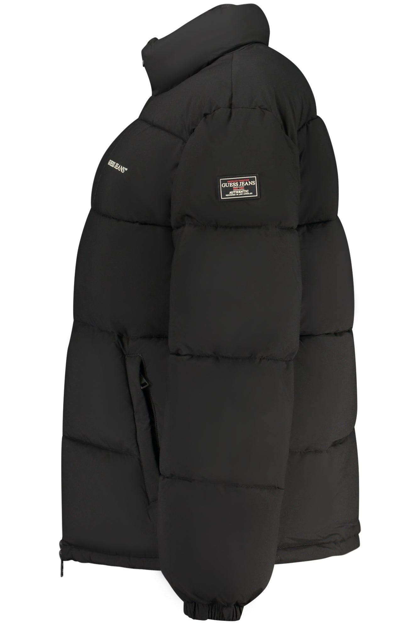 GUESS JEANS Damenjacke schwarz – Wasserdichte Winterjacke mit Logo-Applikation Schwarz