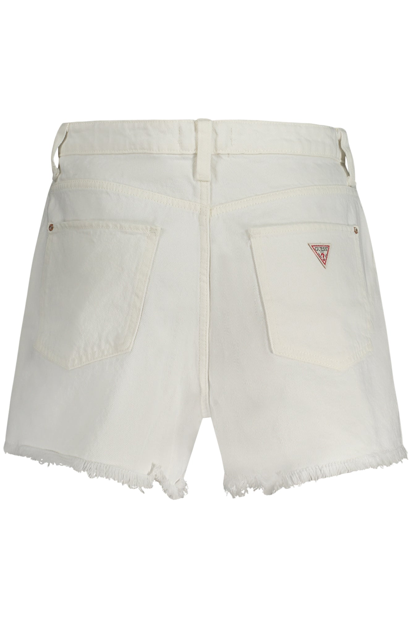 GUESS JEANS Jeans Shorts Damen Weiss – Worn-Effekt mit Logo | soulluna.de Weiß
