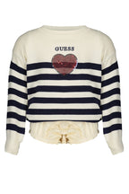 GUESS JEANS WEISSER MÄDCHENPULLOVER