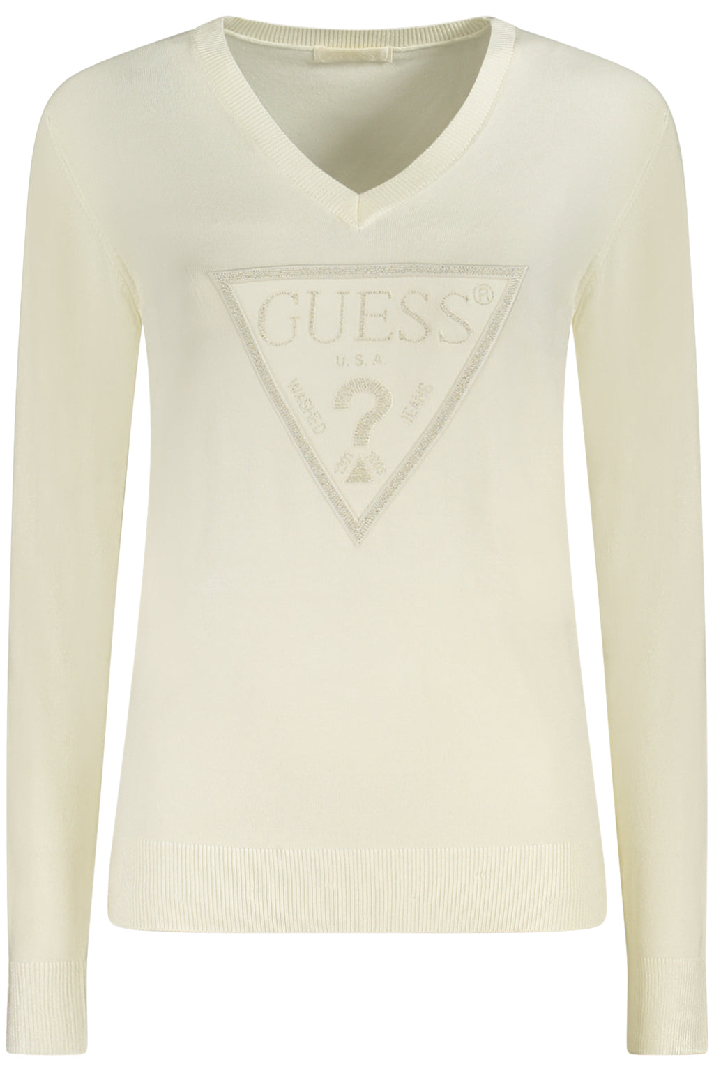 GUESS JEANS WEIßER PULLOVER FÜR DAMEN