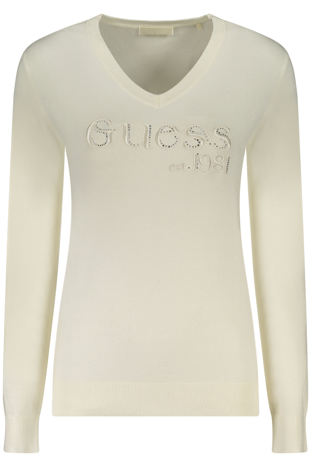 GUESS JEANS WEIßER PULLOVER FÜR DAMEN
