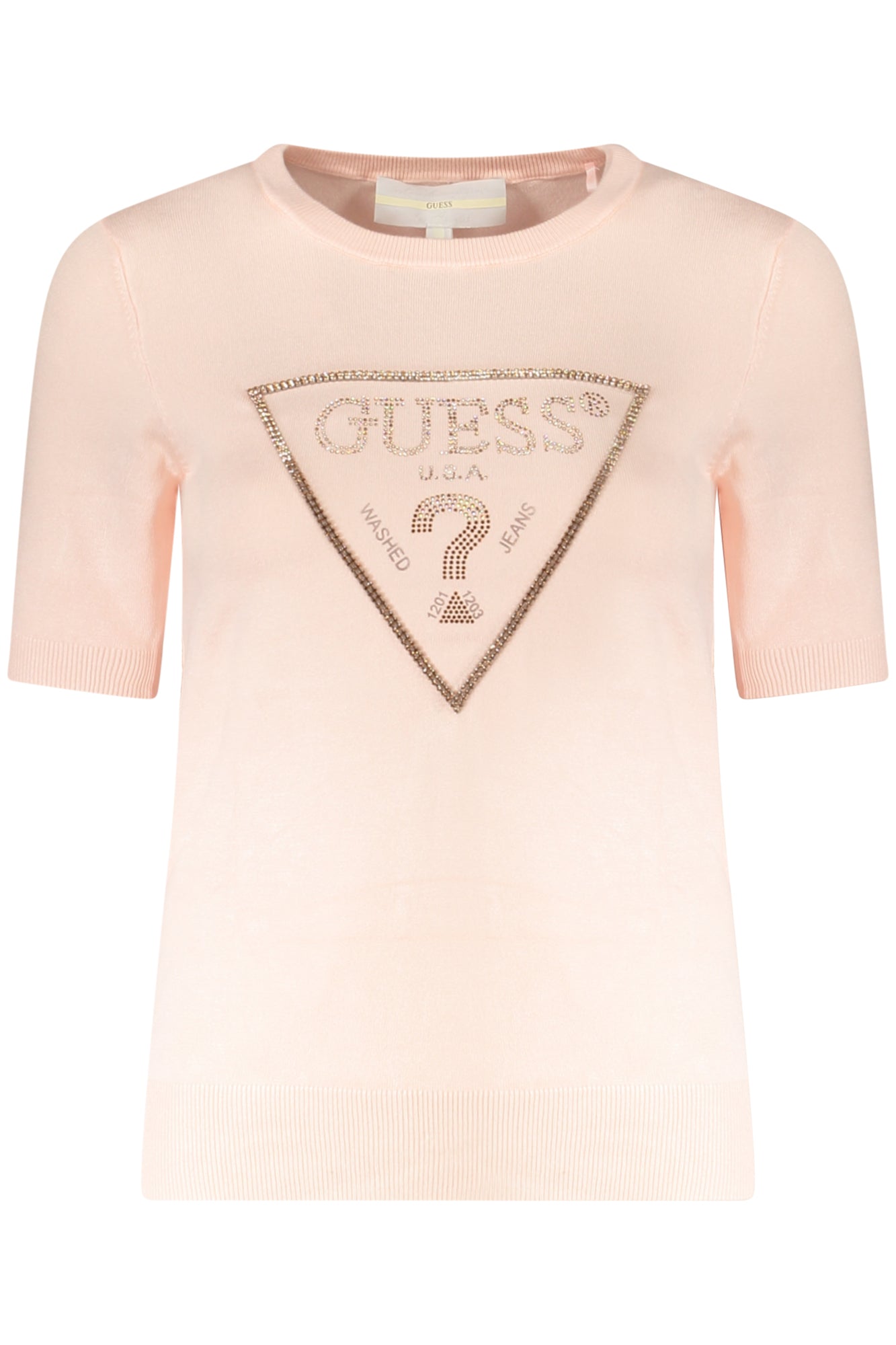 Guess Jeans Weisser Pullover Für Damen Rosa