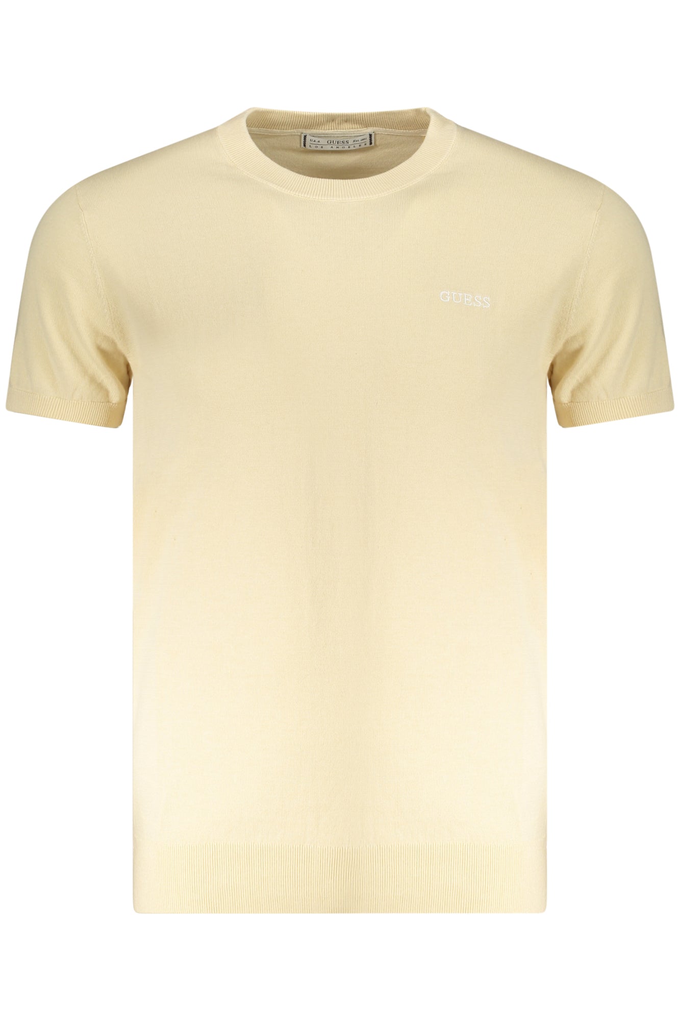 GUESS JEANS Pullover Herren – Kurzarm-Shirt mit Logo-Stickerei für Frühjahr/Sommer Beige